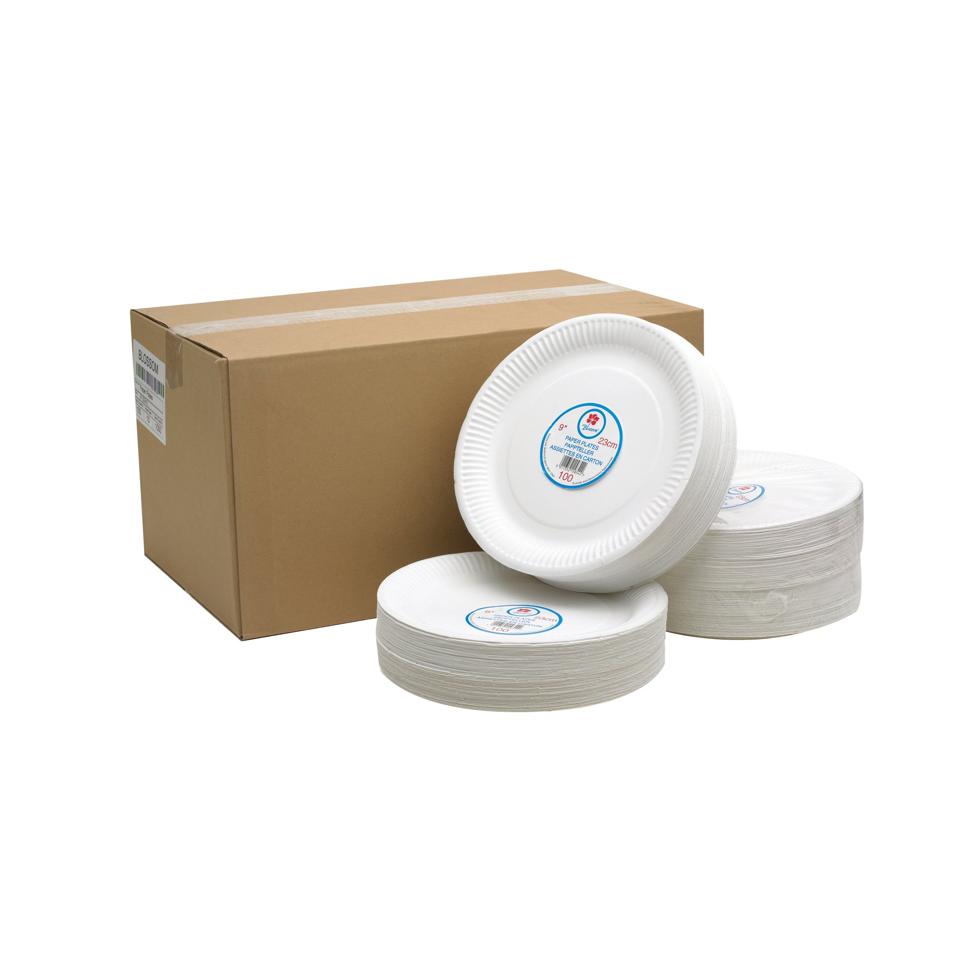 WHITE 9 INCH PAPER PLATE PK100