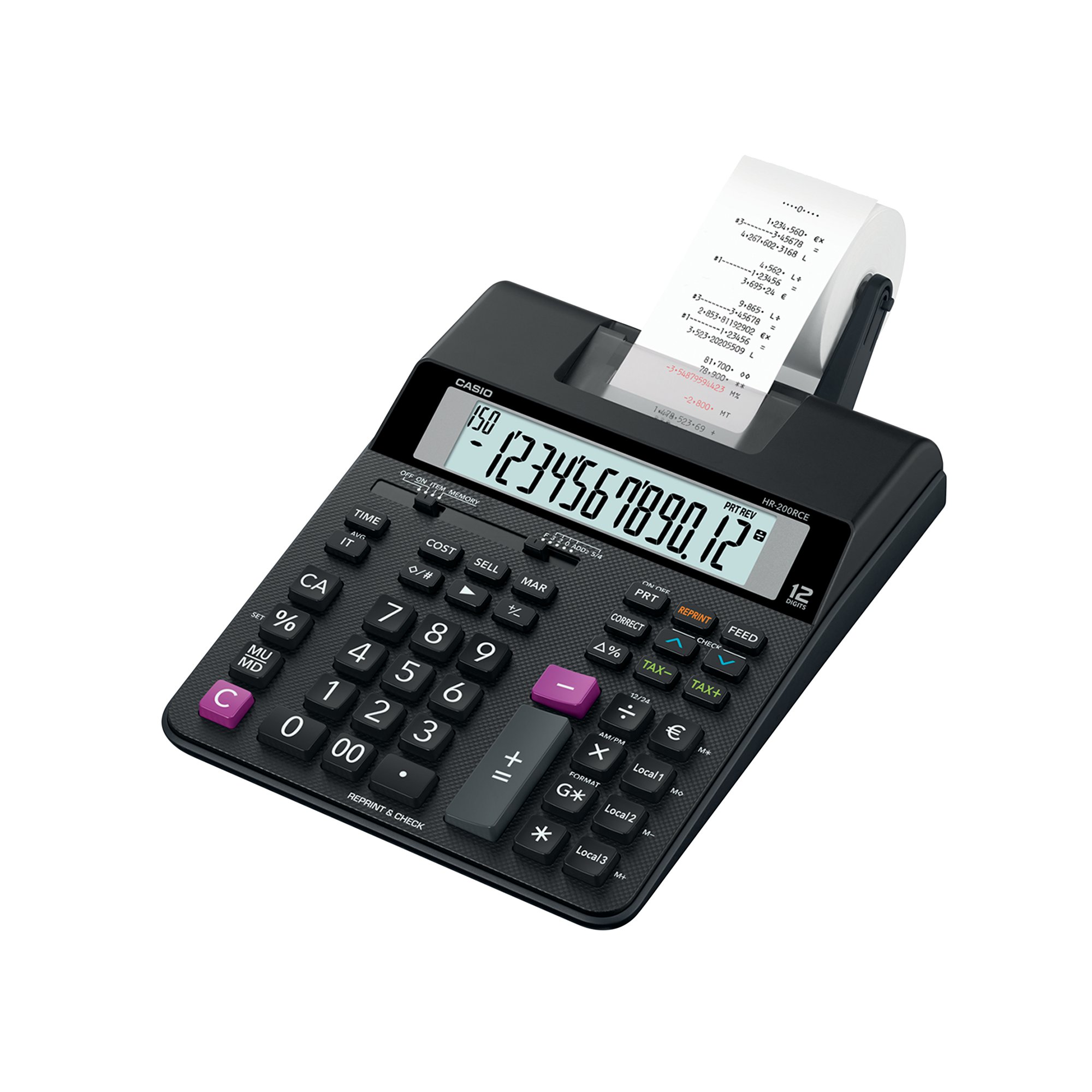 CASIO HR-200RCE PRINT CALC DTOP BLK