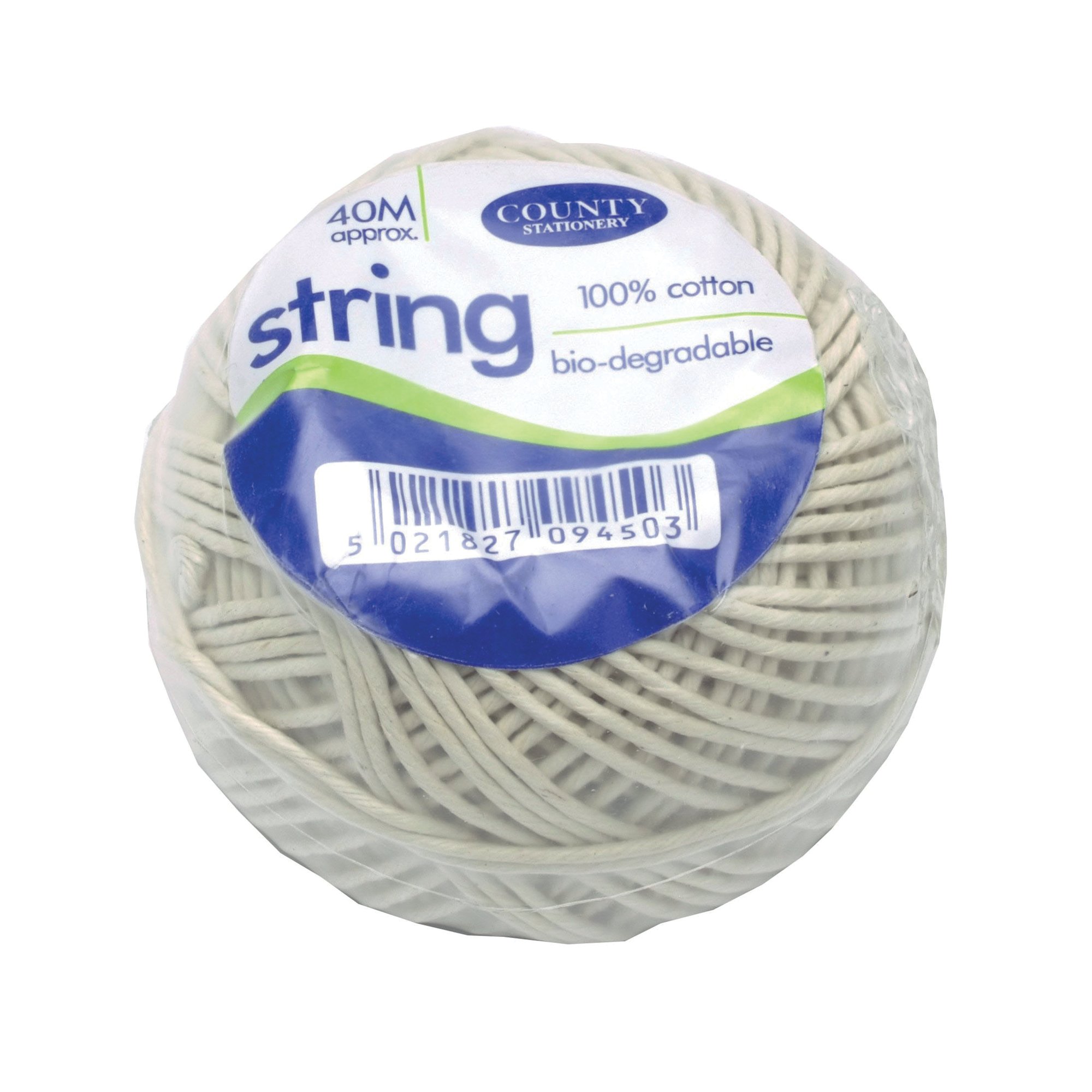 COUNTY STRING BALL MED CTTN 40M PK12