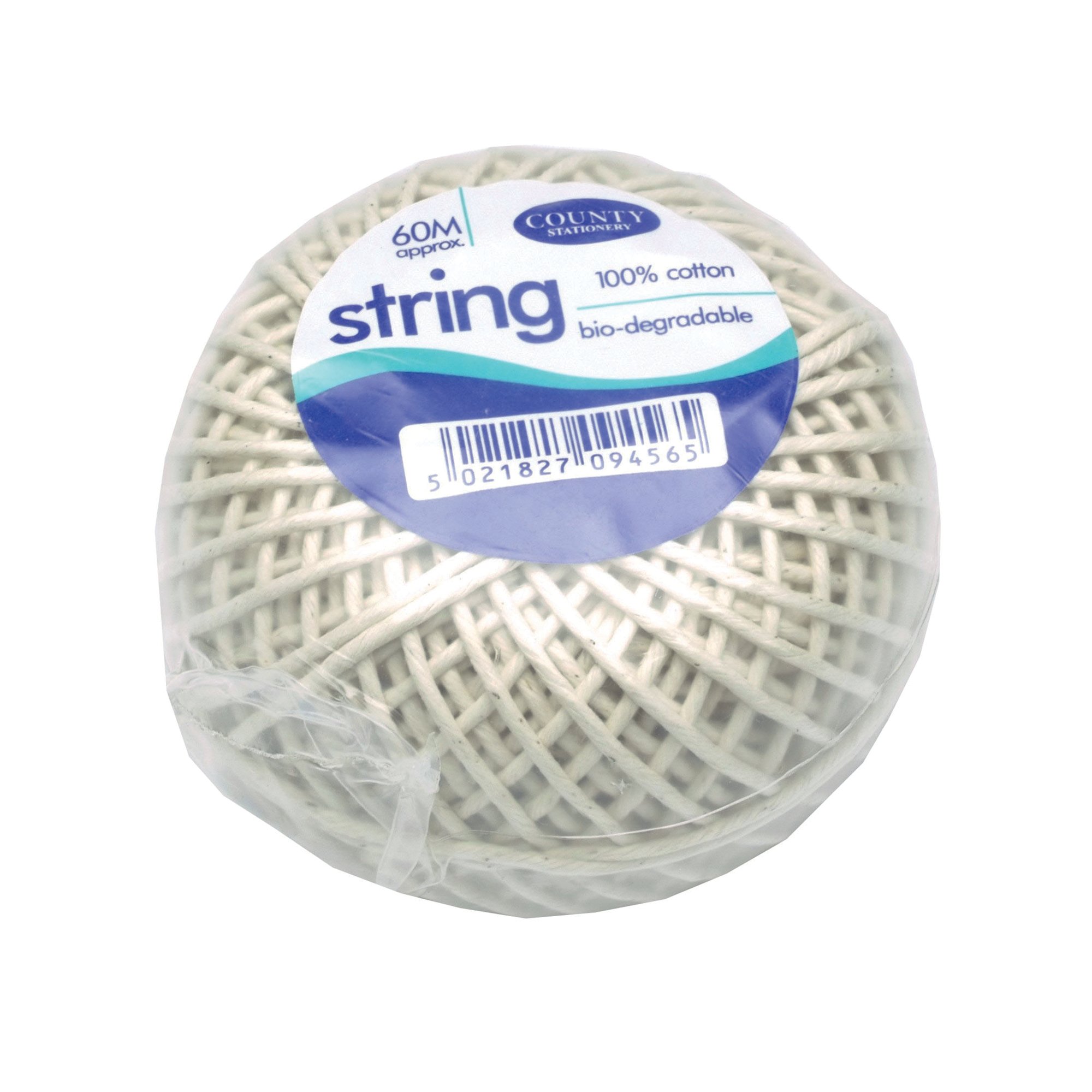 COUNTY STRING BALL MED CTTN 60M PK12
