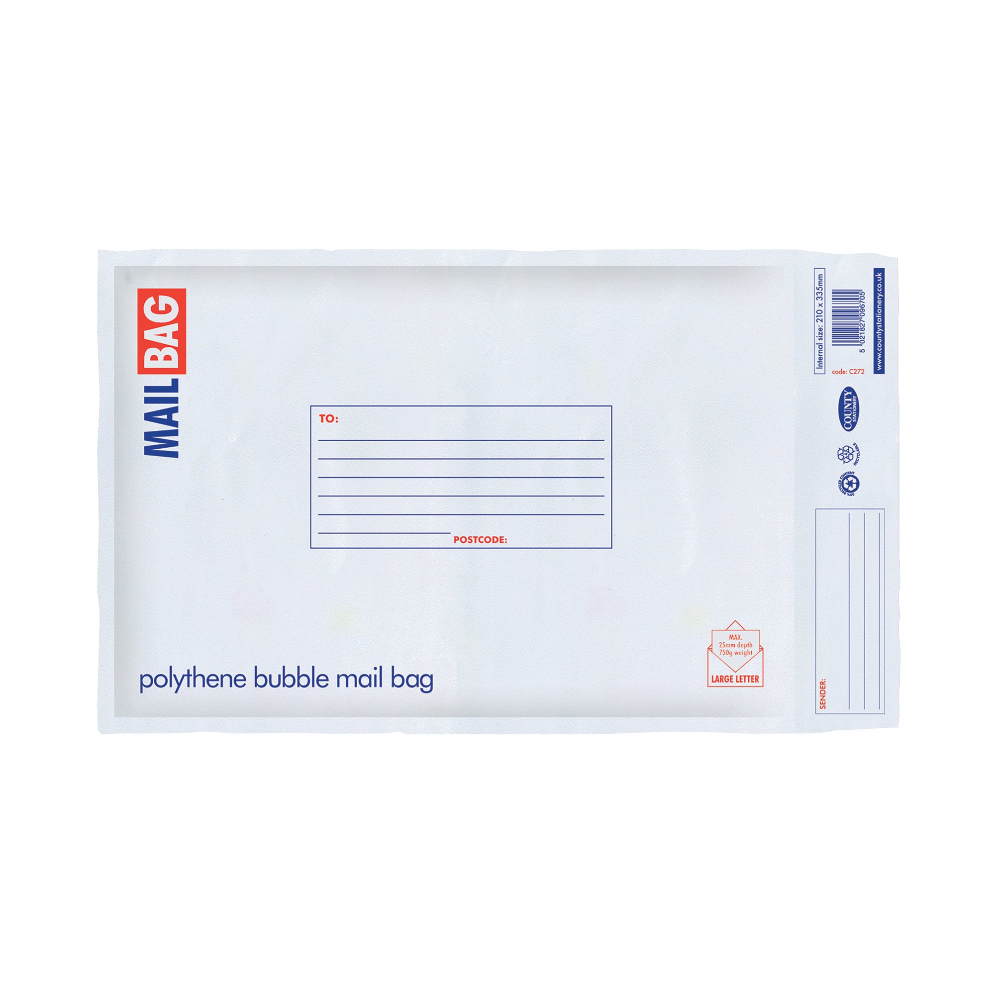 POLY BUBBLE ENVELOPES MEDIUM PK10