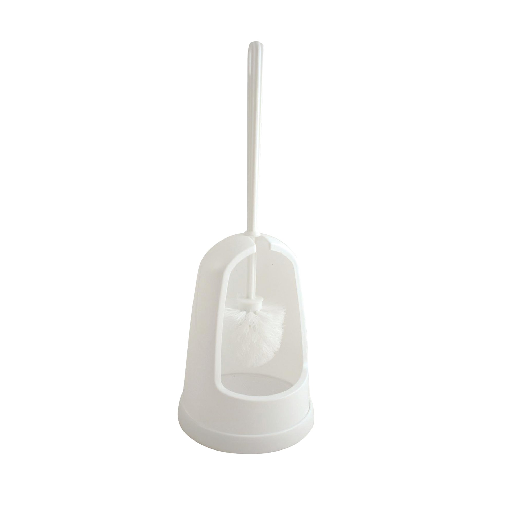 2WORK PLASTIC TOILET BRUSH SET WHITE