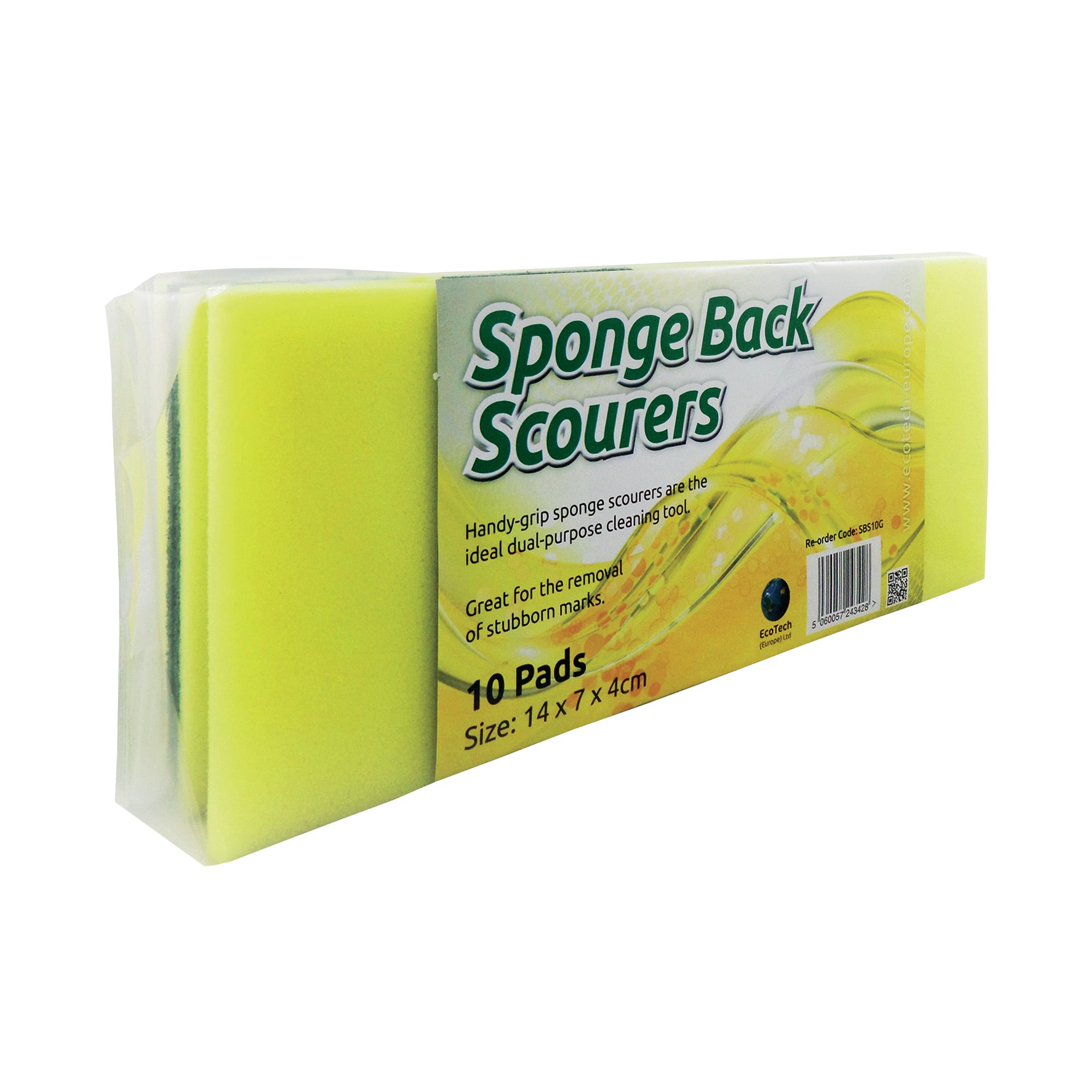 SPONGE SCOURERS PK10 GREEN/YELLOW