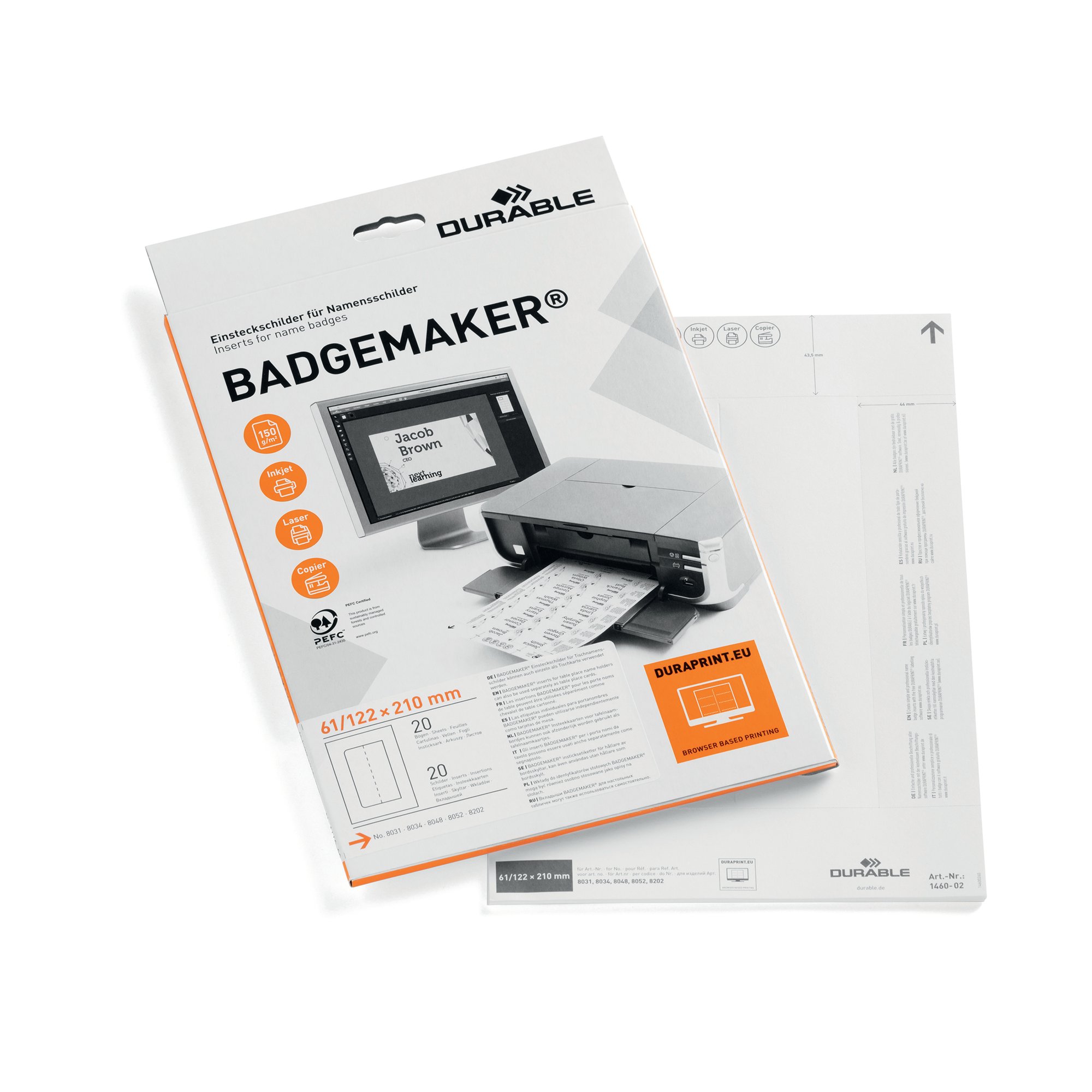DURABLE BADGEMAKER INS 61X210 PK20
