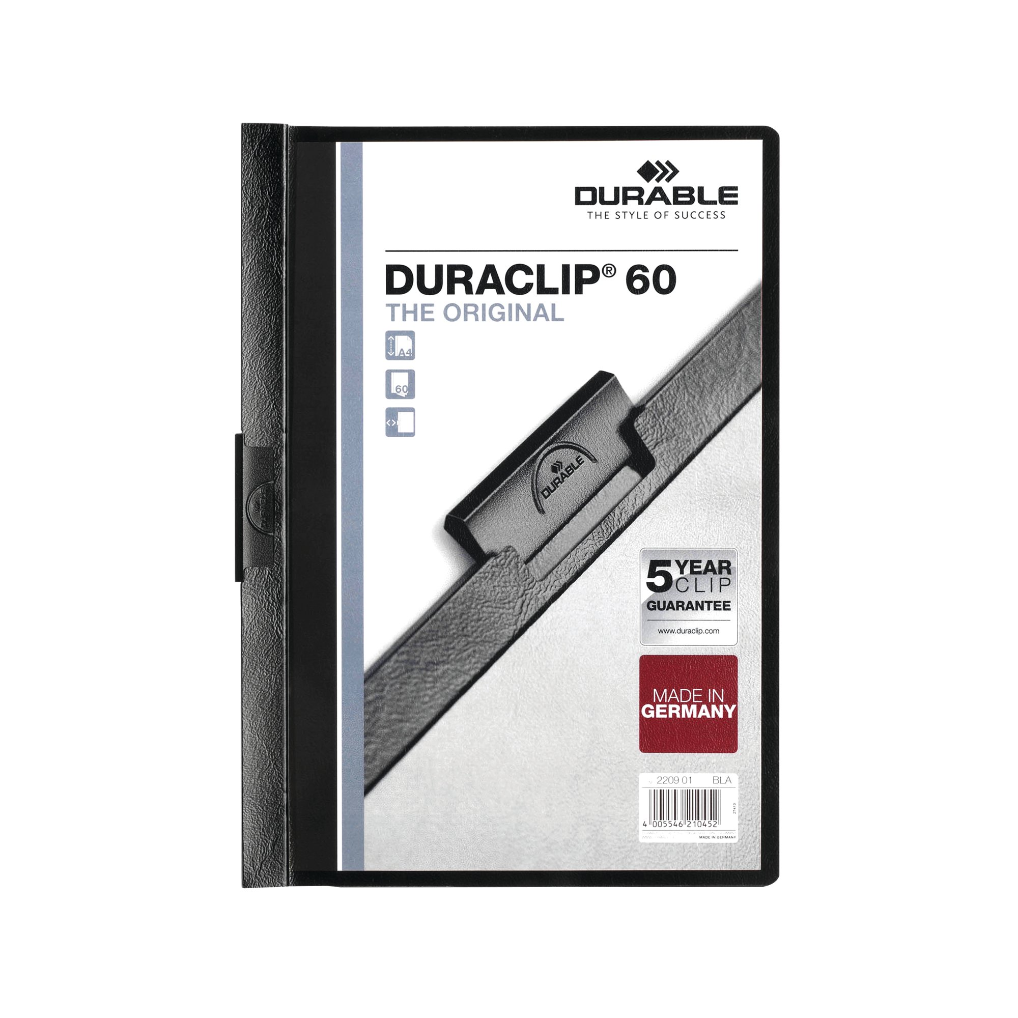 DURABLE 6MM DURACLIP FILE A4 BLK P25
