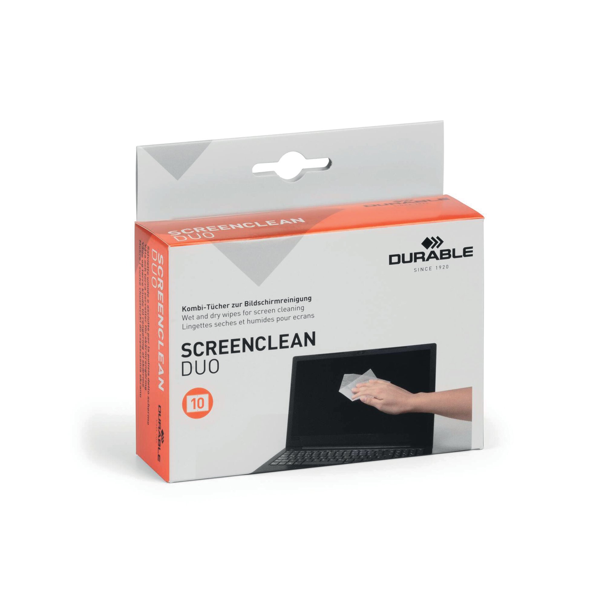DURABLE SCREENCLEAN DUO WIPE PK10