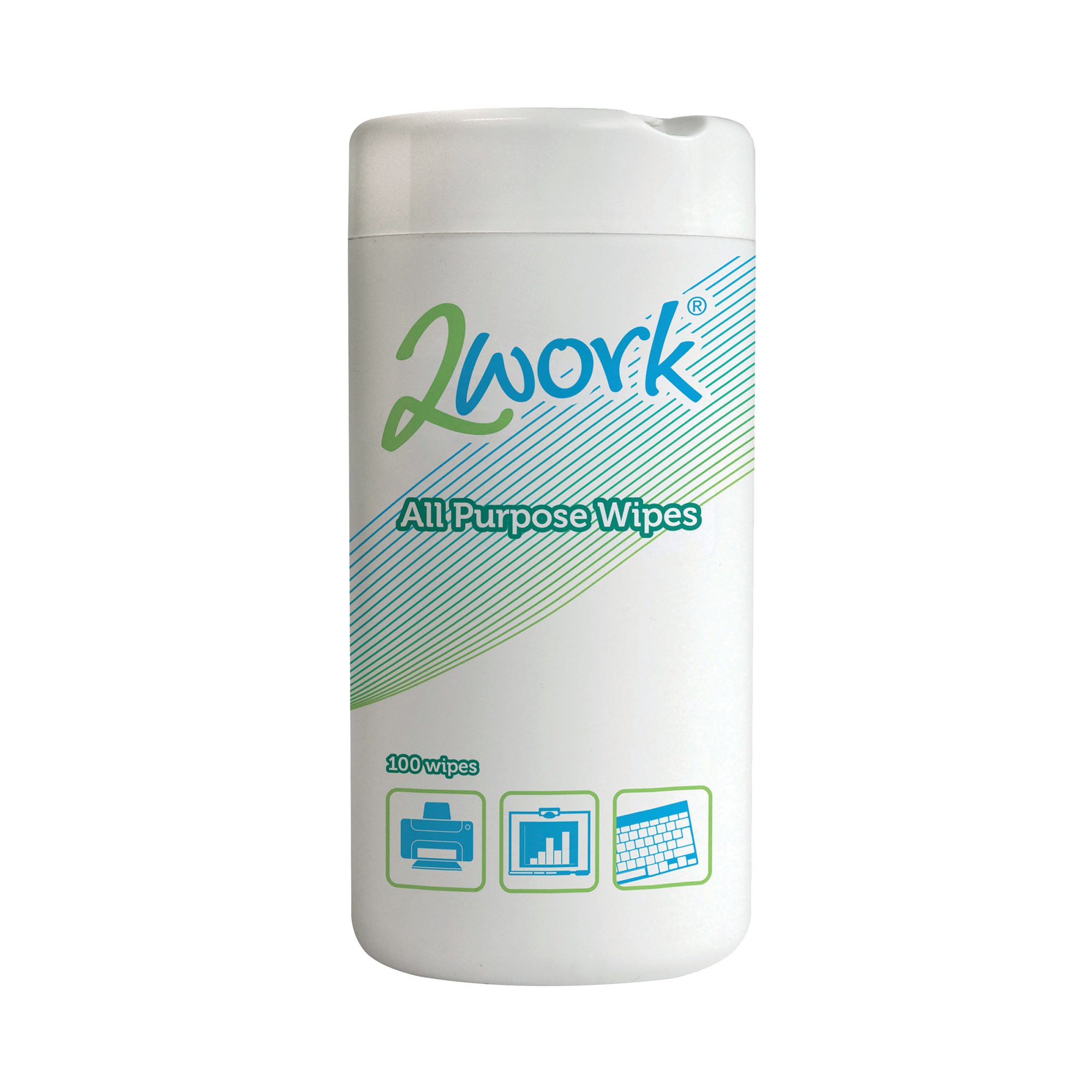 2WORK ALL PURPOSE WIPES TUB PK 100