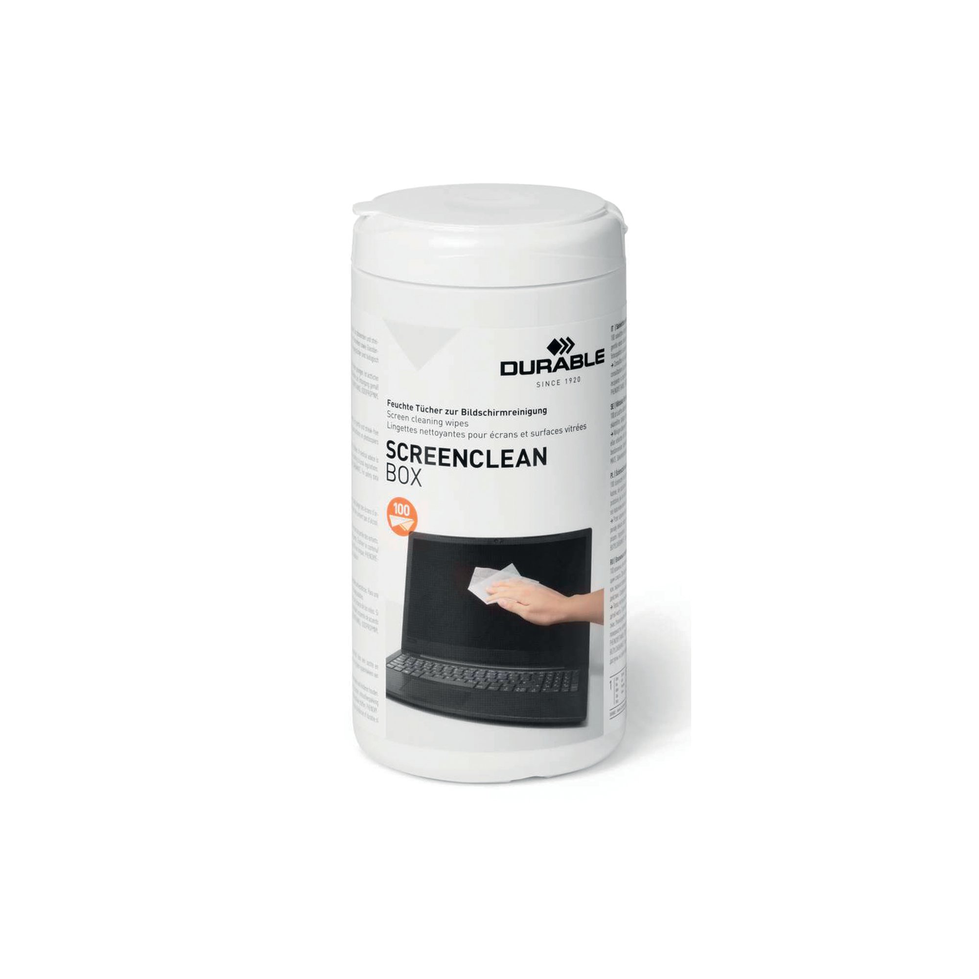 DURABLE SCREENCLEAN BOX WIPES PK100
