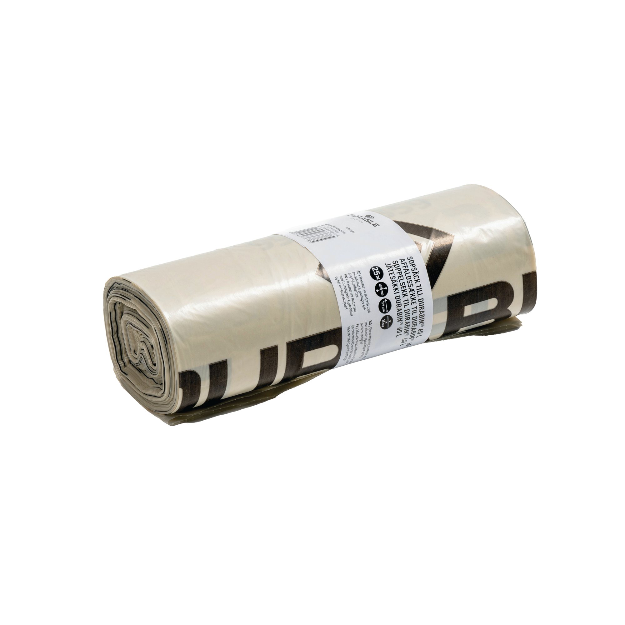 DURABLE 110L BIN BAGS RECYCLED PK25