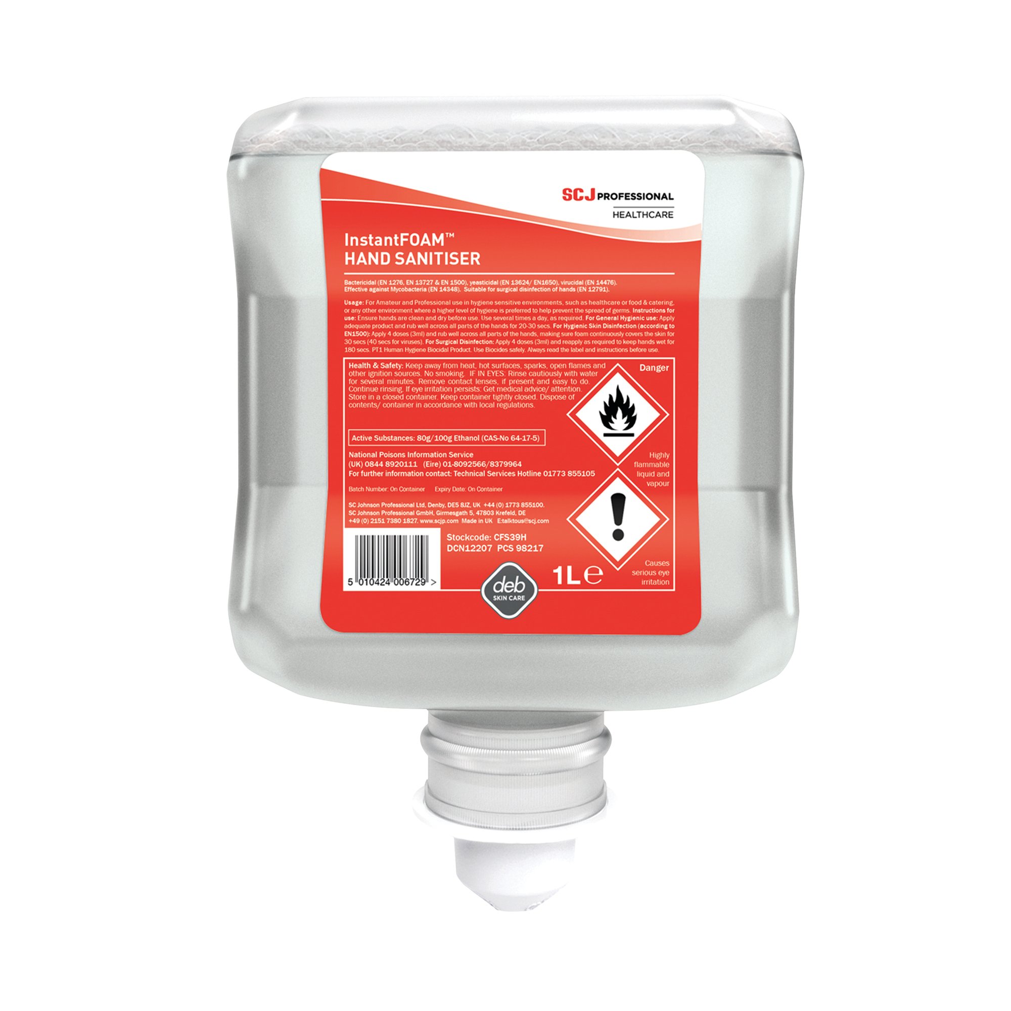 DEB CUTAN FOAM SANITISER 1L CRT