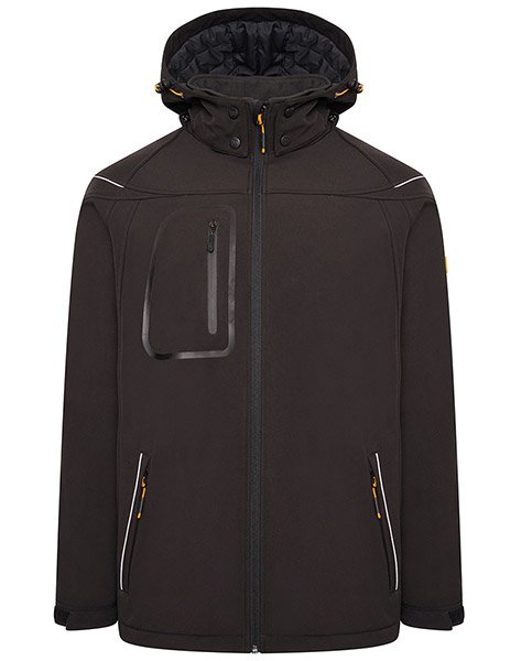 JCB TRADE HOODED SOFTSHELL BLACK M