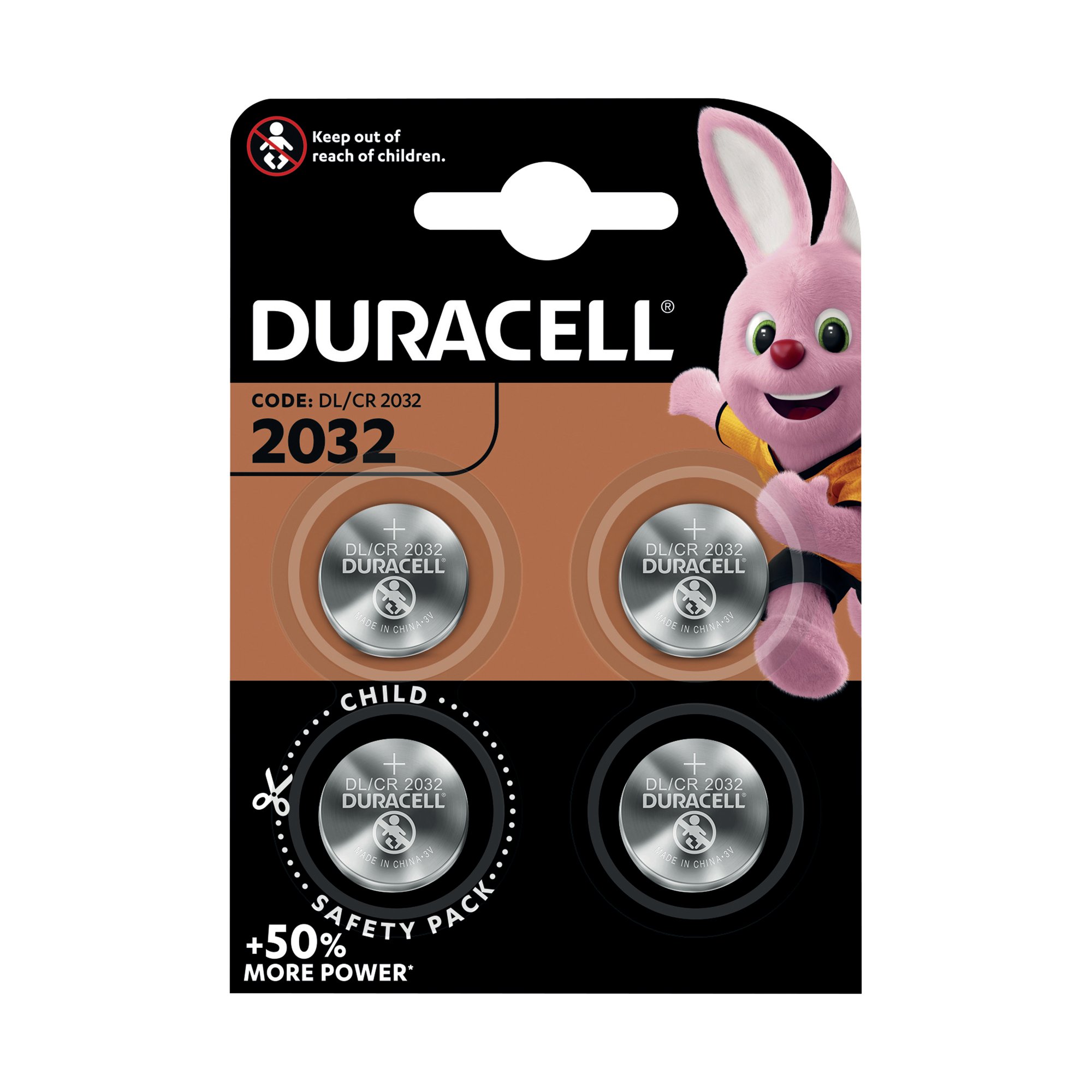 DURACELL 2032 LITH COIN BATTERY PK4