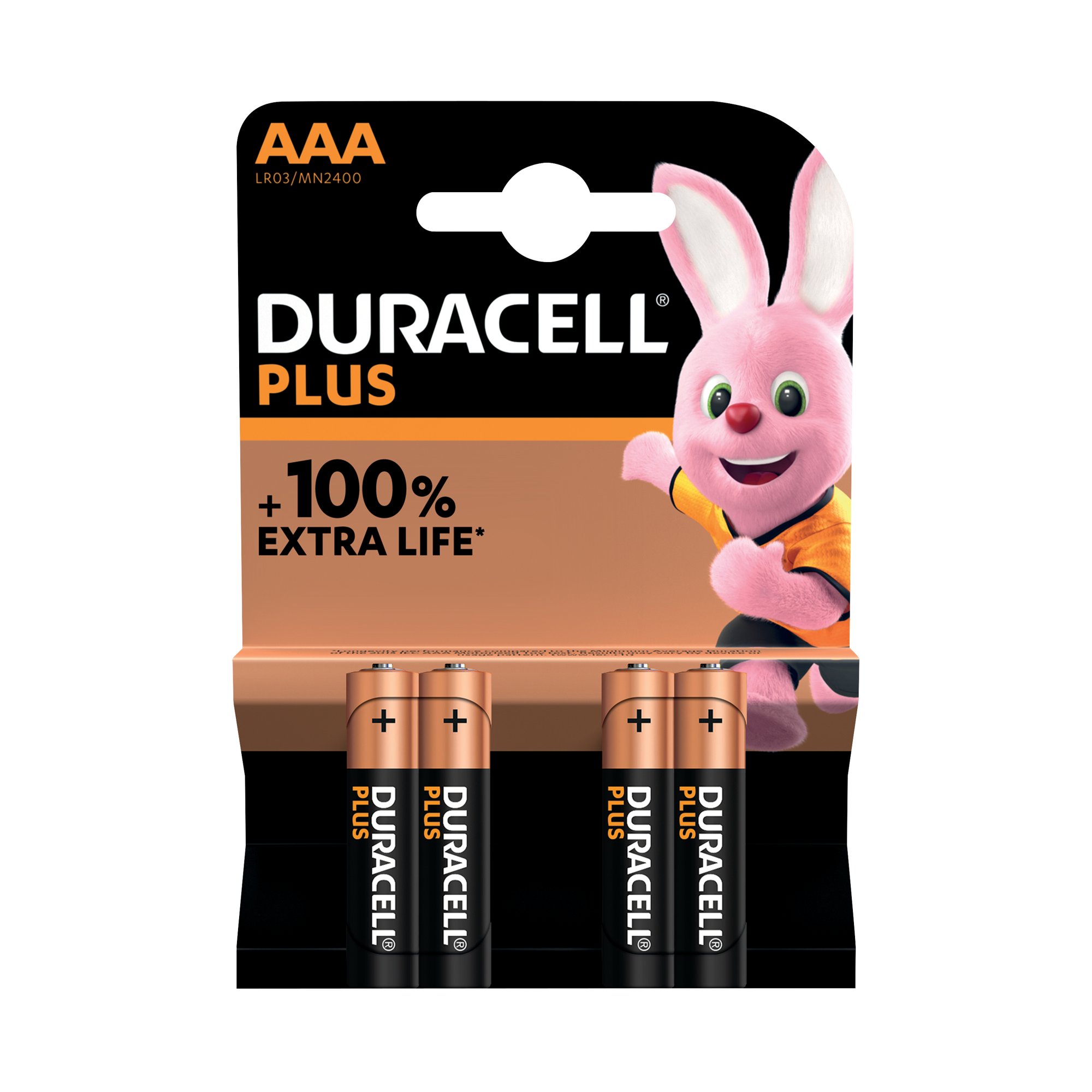 DURACELL PLUS AAA BATTERY PK4