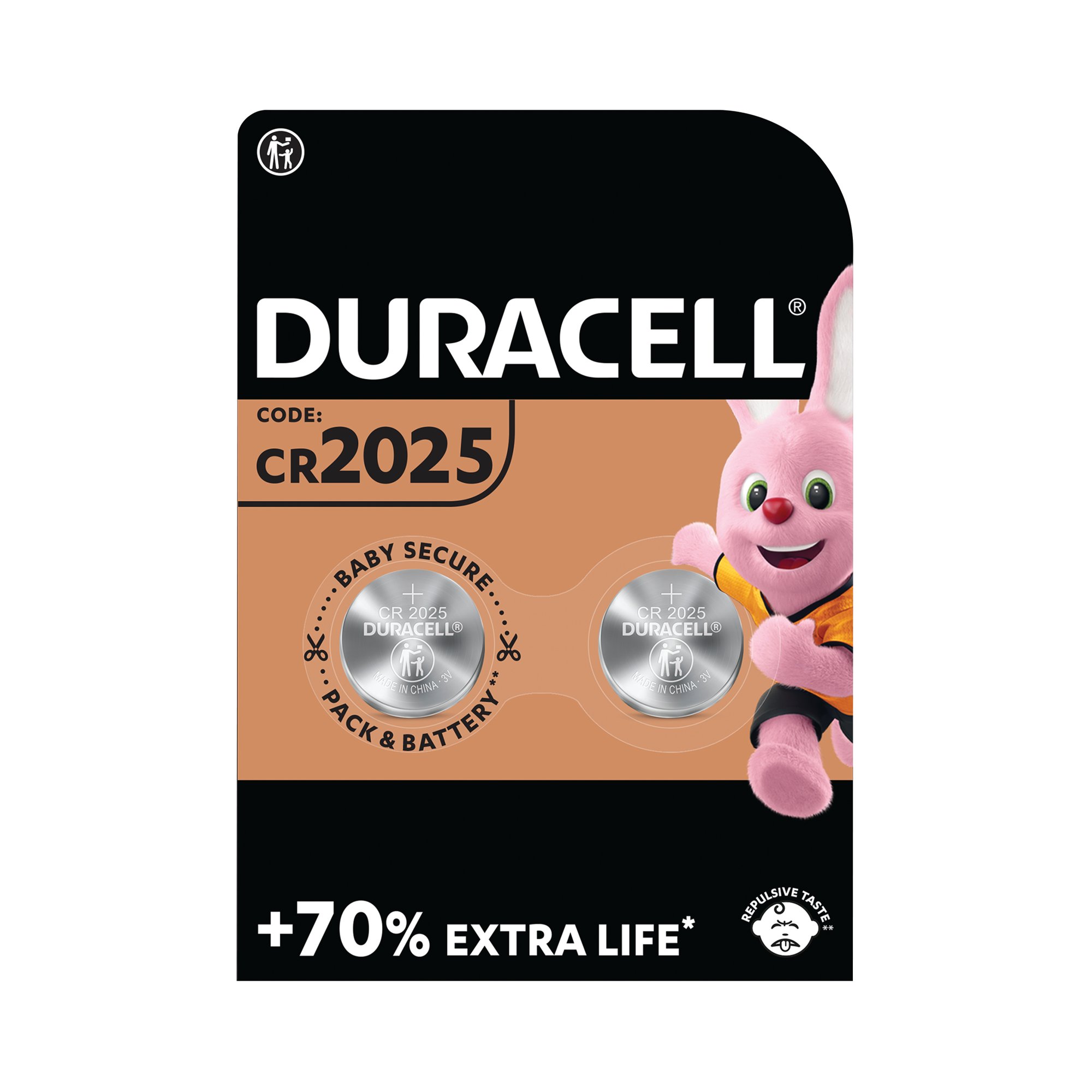 DURACELL 3V DL2025 BATTERY LIH PK2