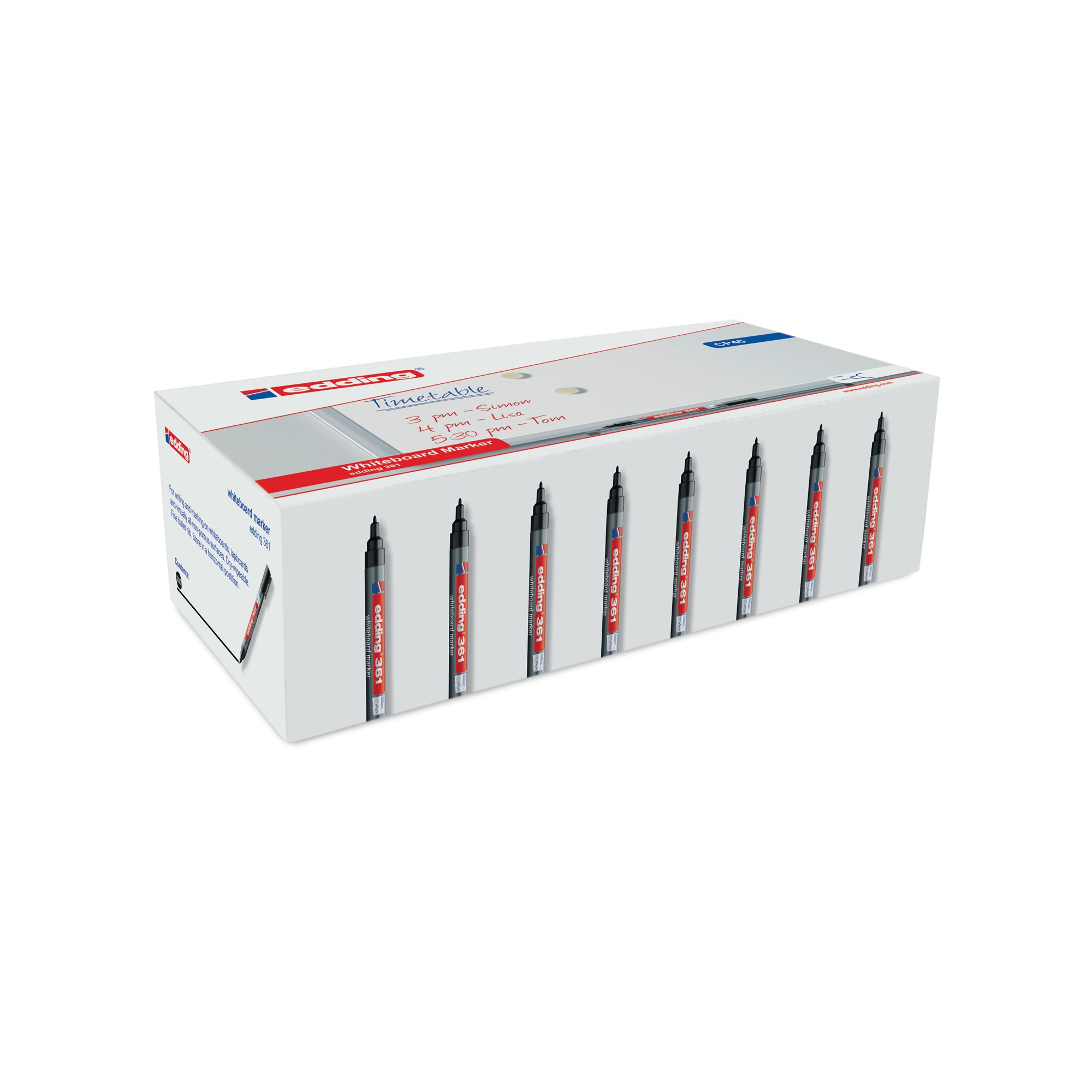EDDING 361 DRYWIPE MARKER BLK PK200