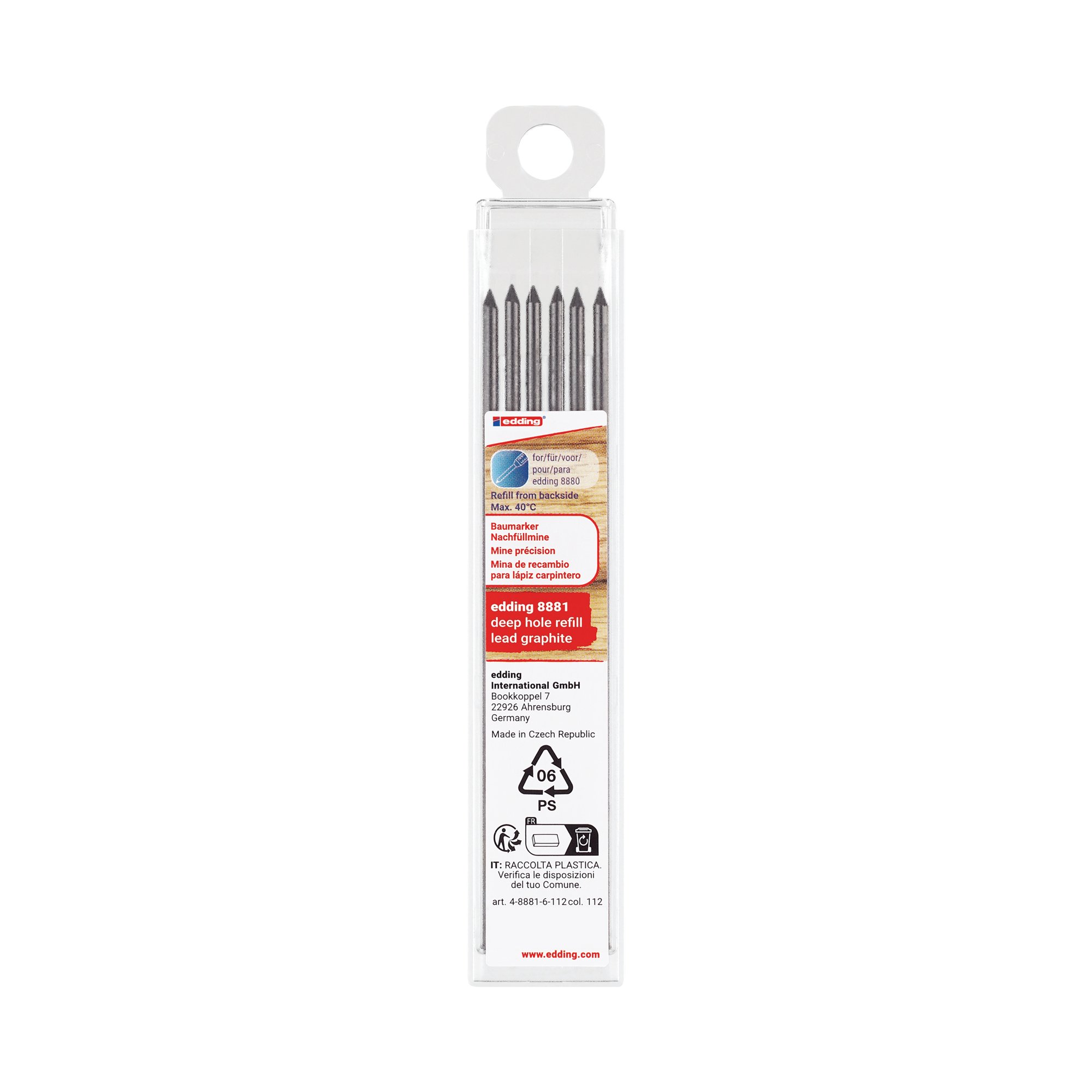 8881 DEEP HOLE REFILL LEAD GRAPH PK6