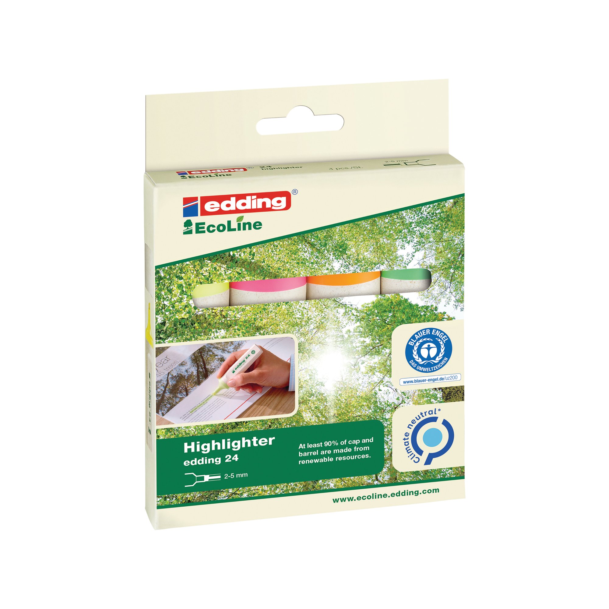 EDDING E-24/4 ECO HGHLGHTR ASTD PK4