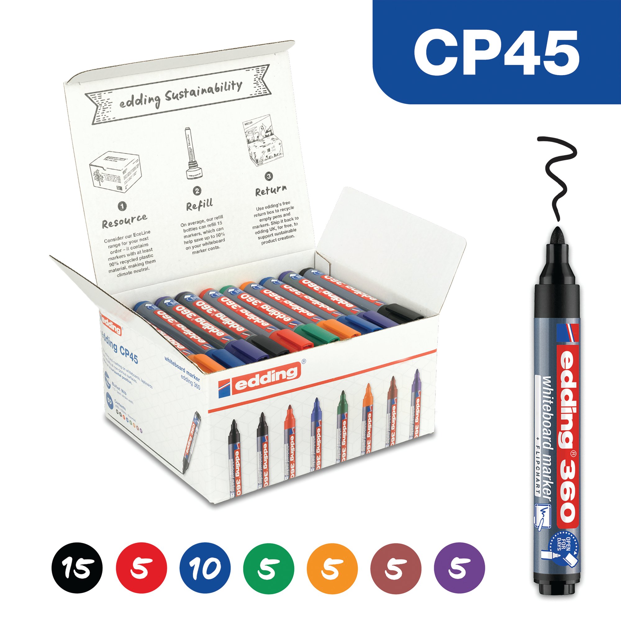 E-CP45 BOARDMARKER 360 ASSORTED P50