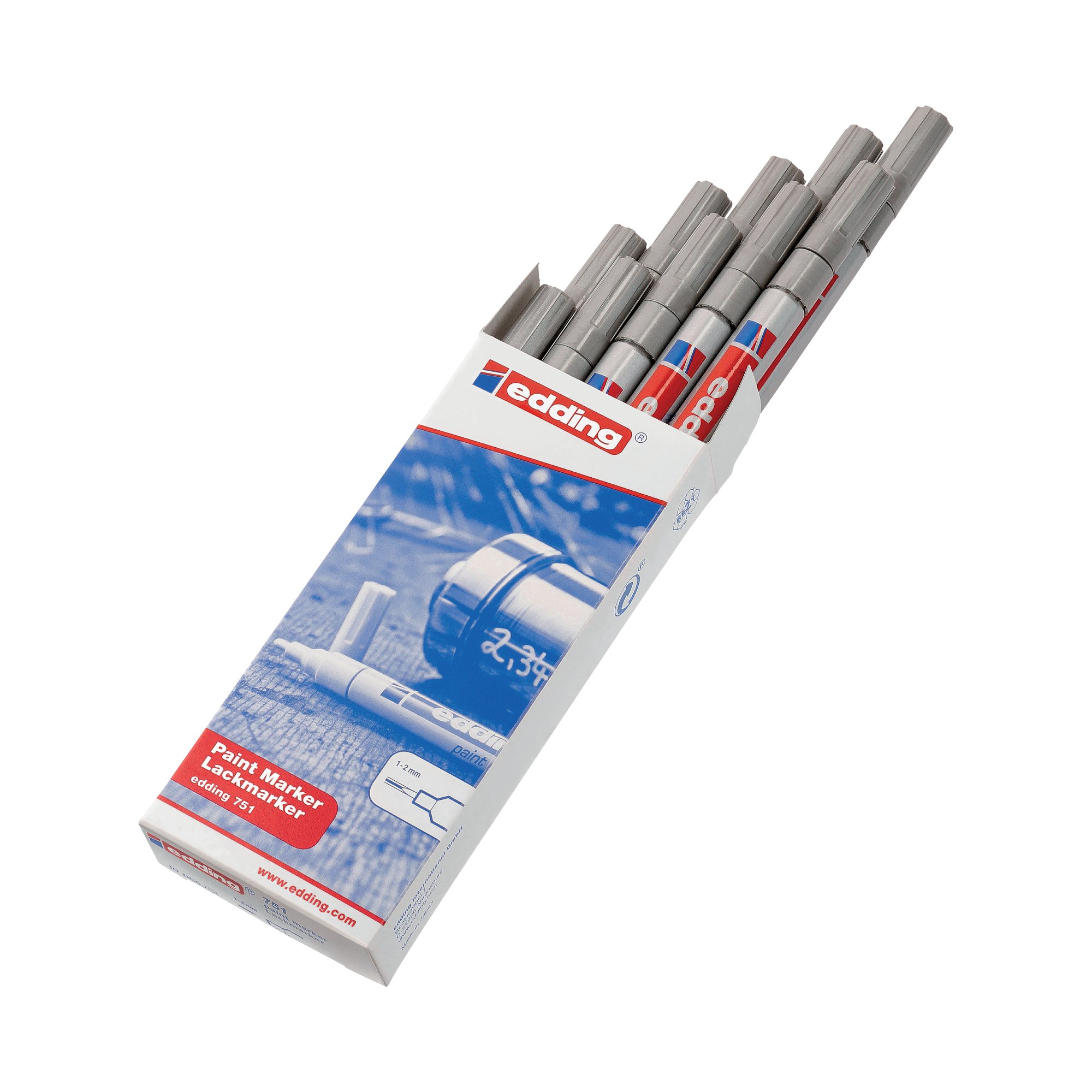 EDDING 751 PAINT MARKER SILVER PK10