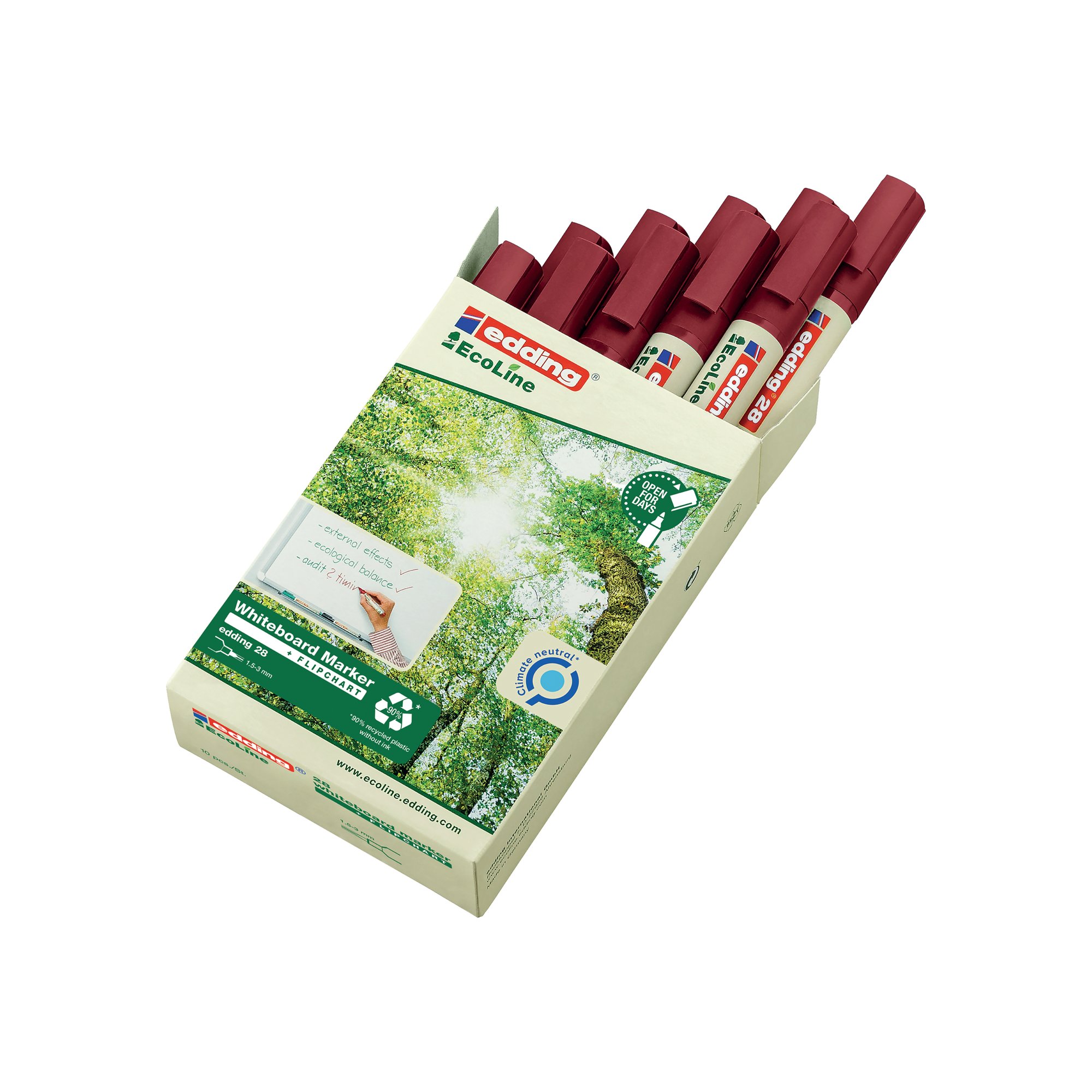 EDDING 28 ECOLINE DRYWIPE PK10 RED
