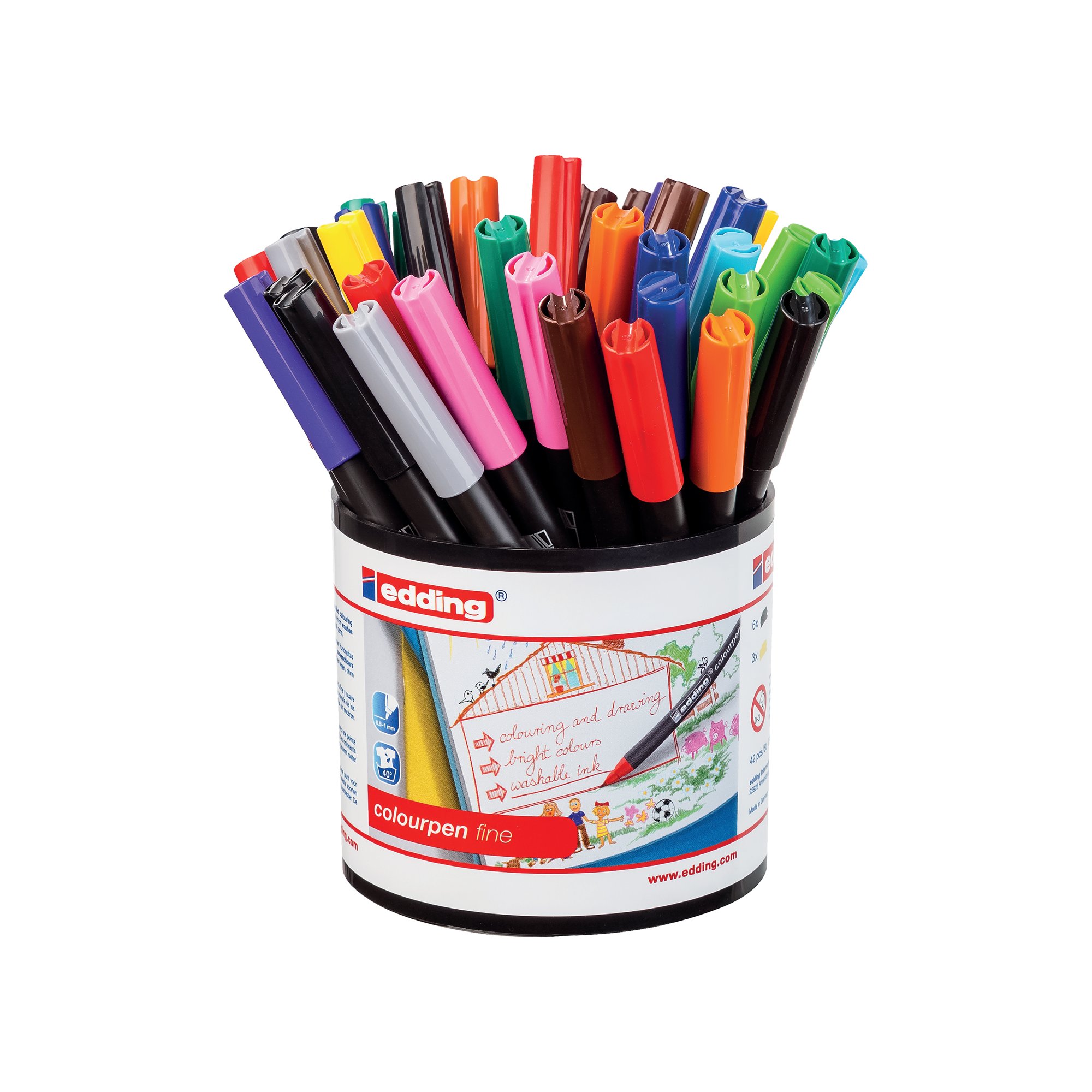 EDDING COLOURPEN FINE ASSORTED PK42