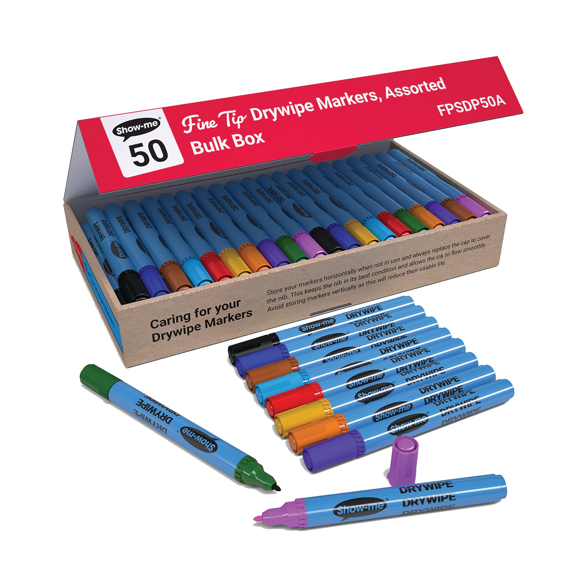 SHWME FN SLM DRYWIPE MARKR AST PK50