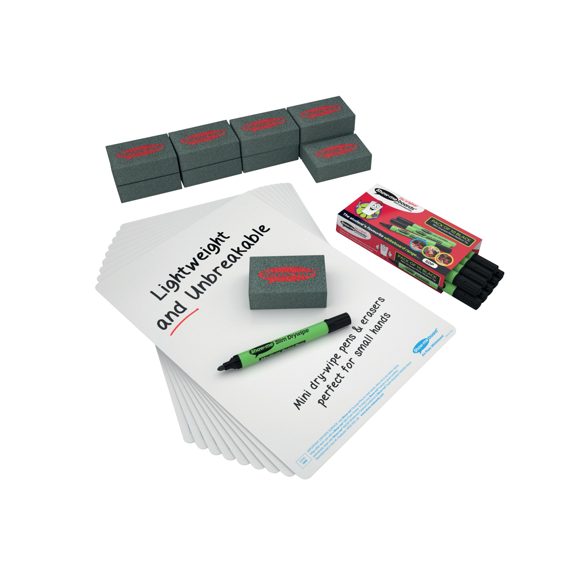 SHOW-ME PLAIN DRYWIPE BOARD A4 PK10