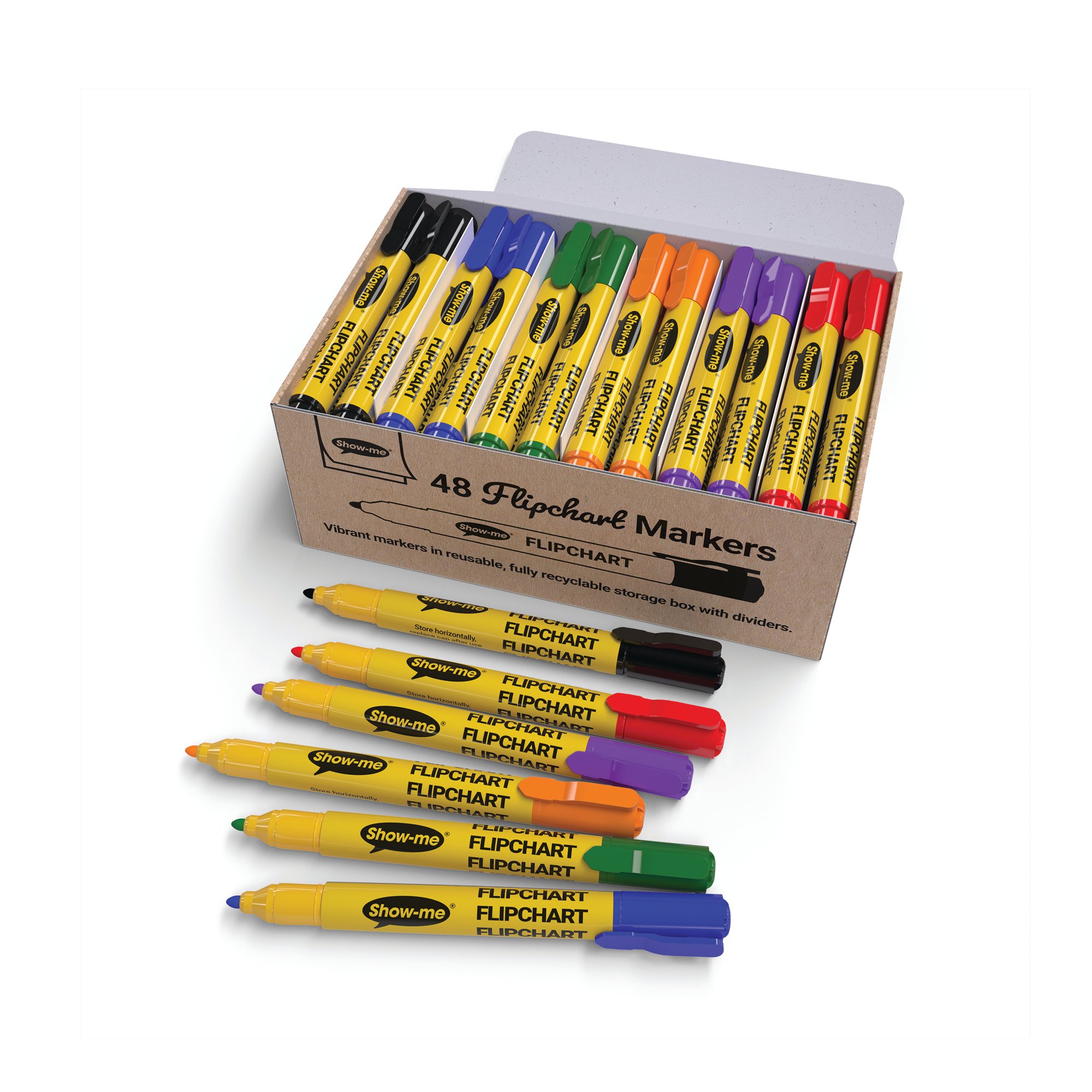 SHOW-ME FLIPCHART MARKERS AST PK48