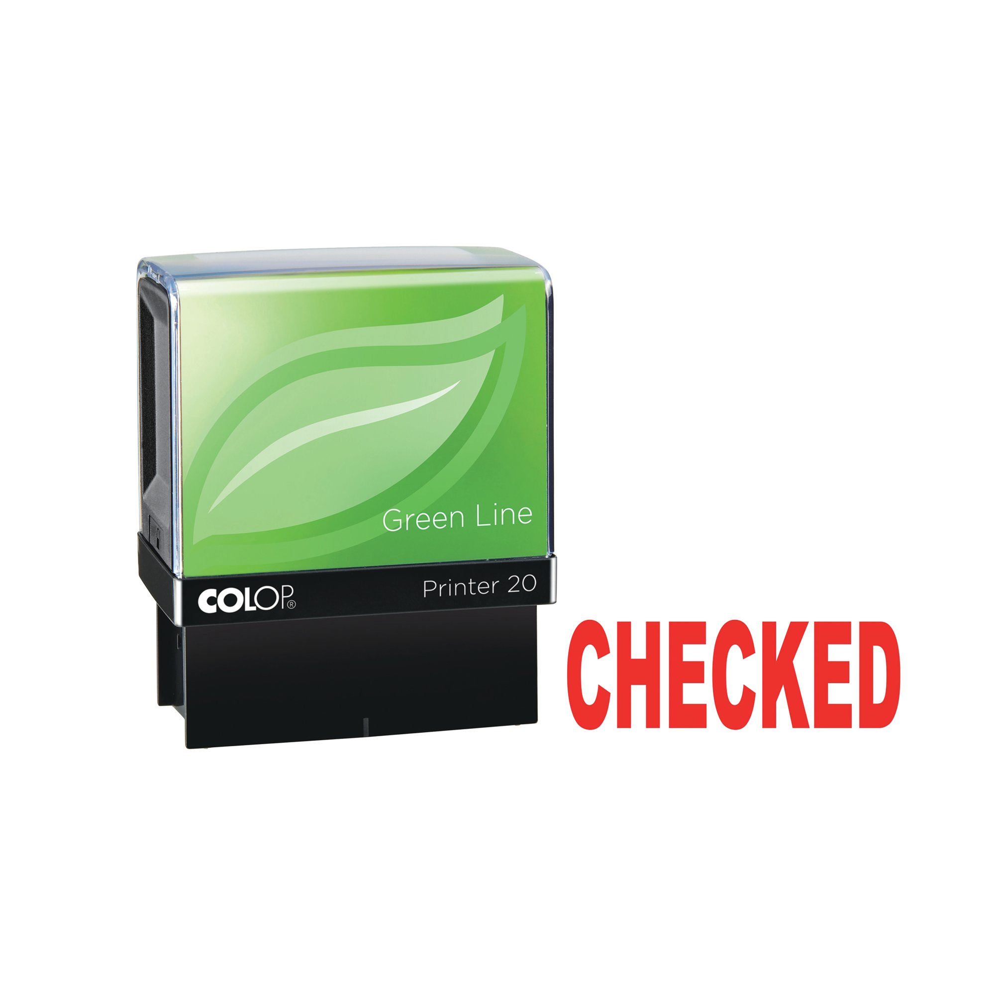 COLOP GREEN LINE WORD STAMP CHECKED