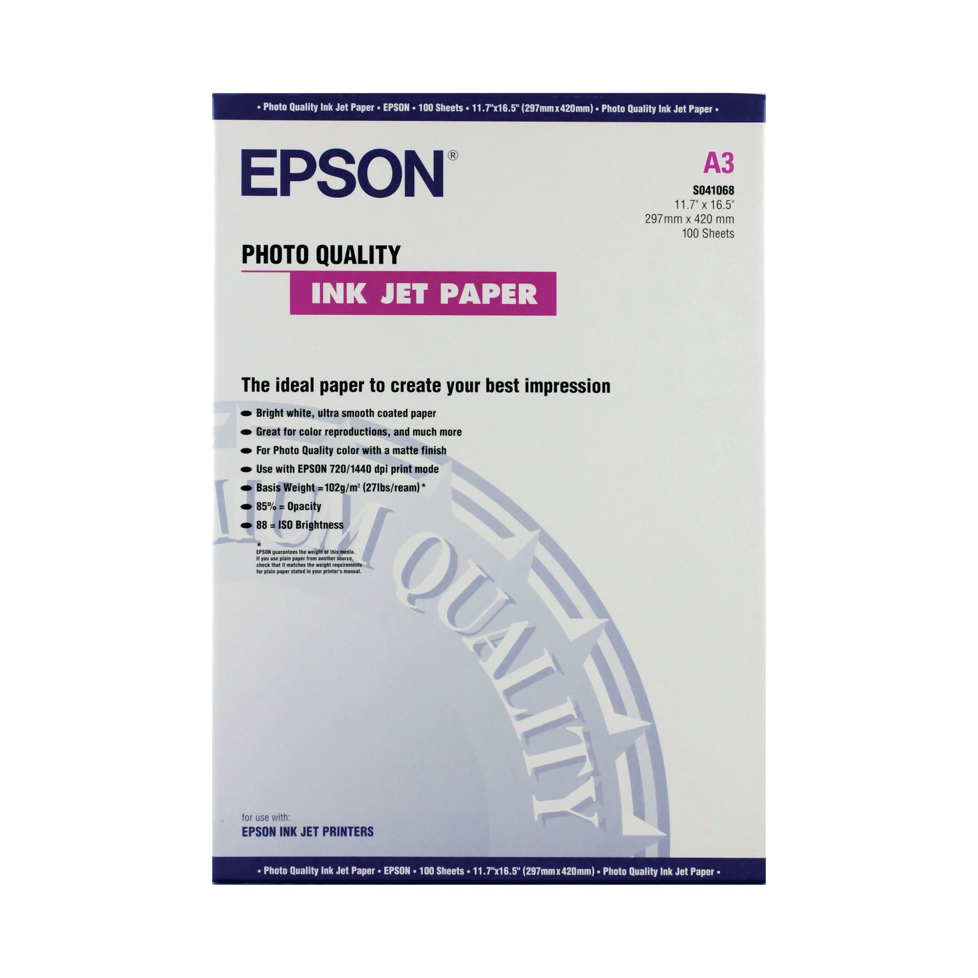 EPSON A3 PHOT INKJ PPR 102GSM PK100