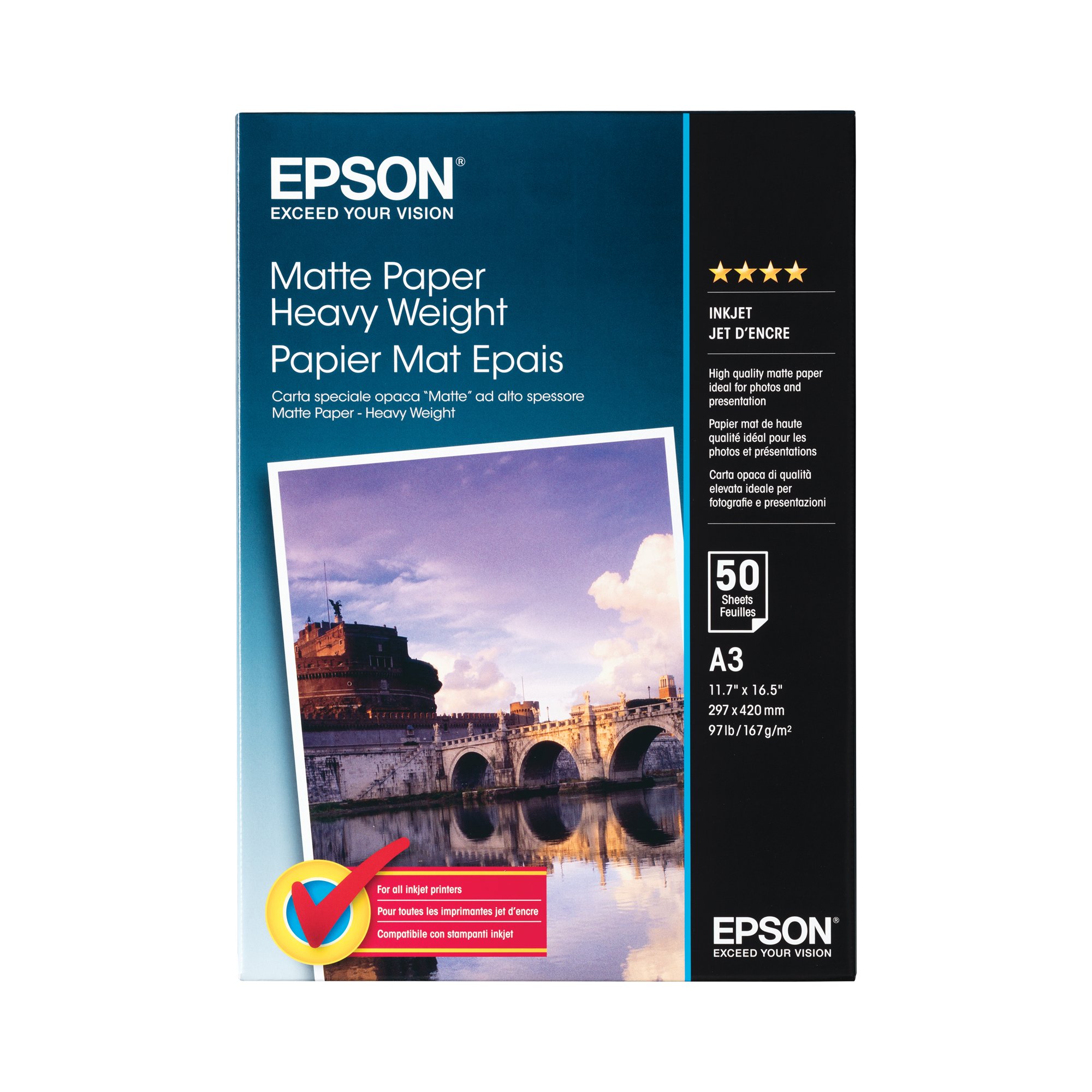 EPSON A3 167GSM MATTE HVYWGHT PK50