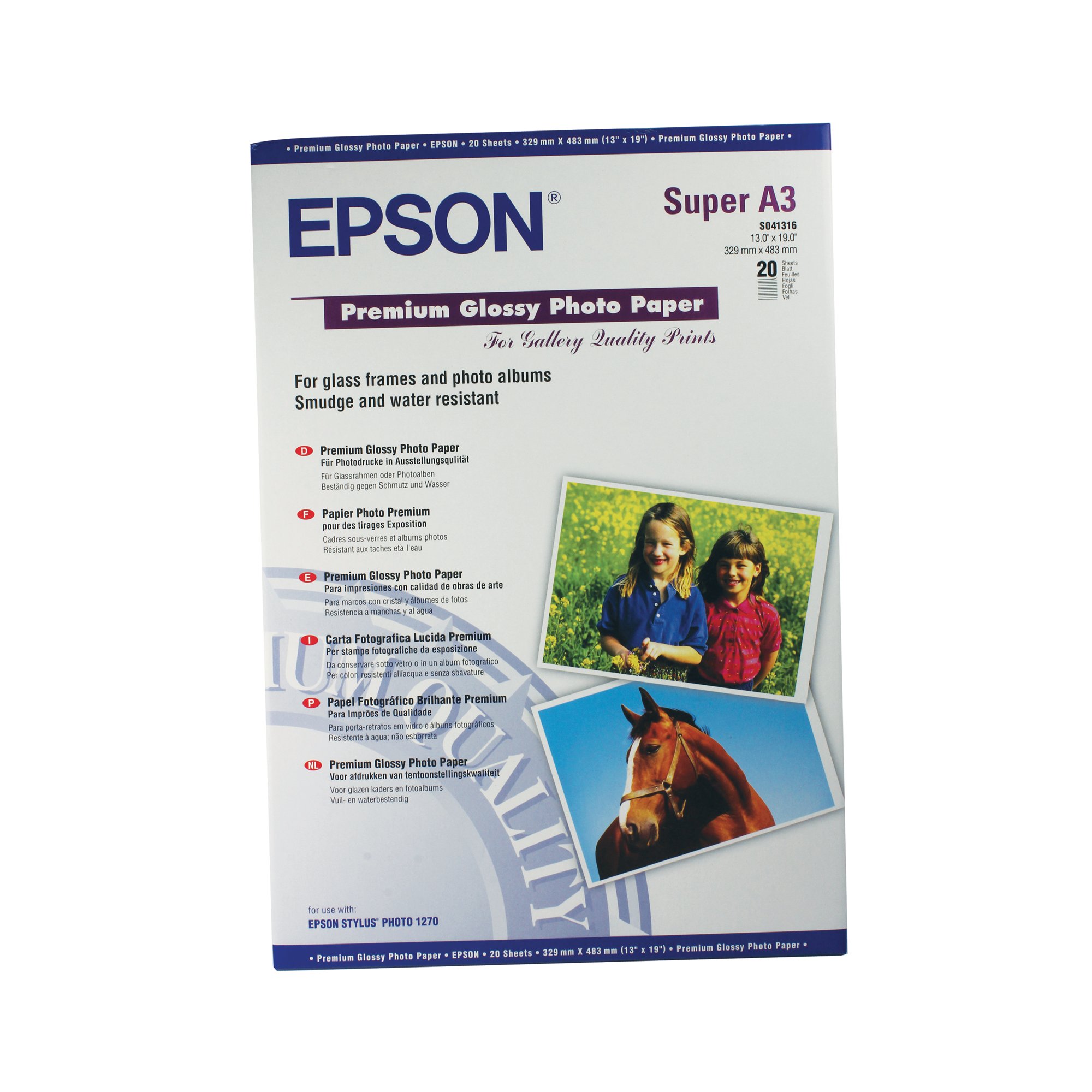EPSON A3 PREM GLOSSY WHITE PACK 20