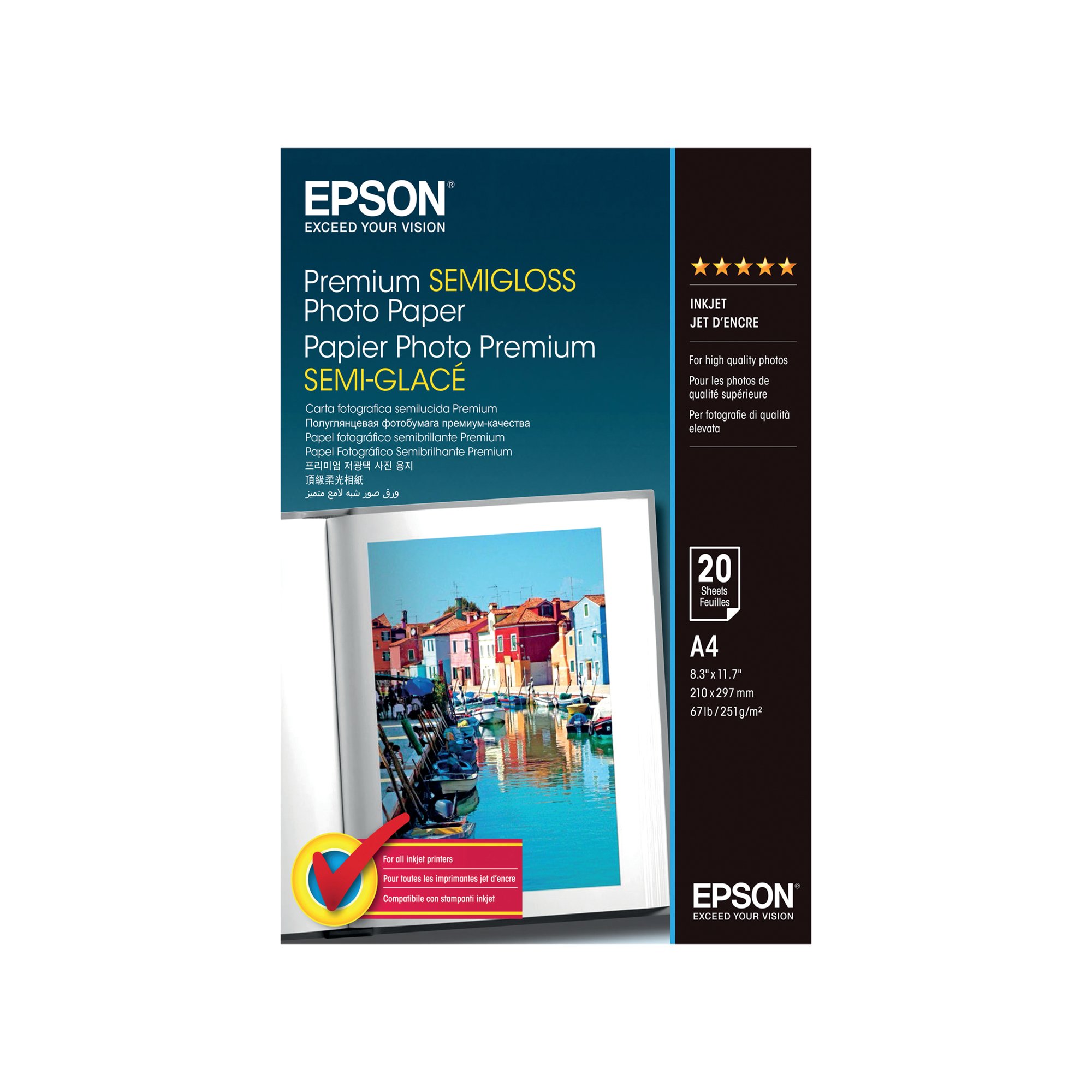 EPSON SEMI GLOSS A4 PHOTO PAPER PK20