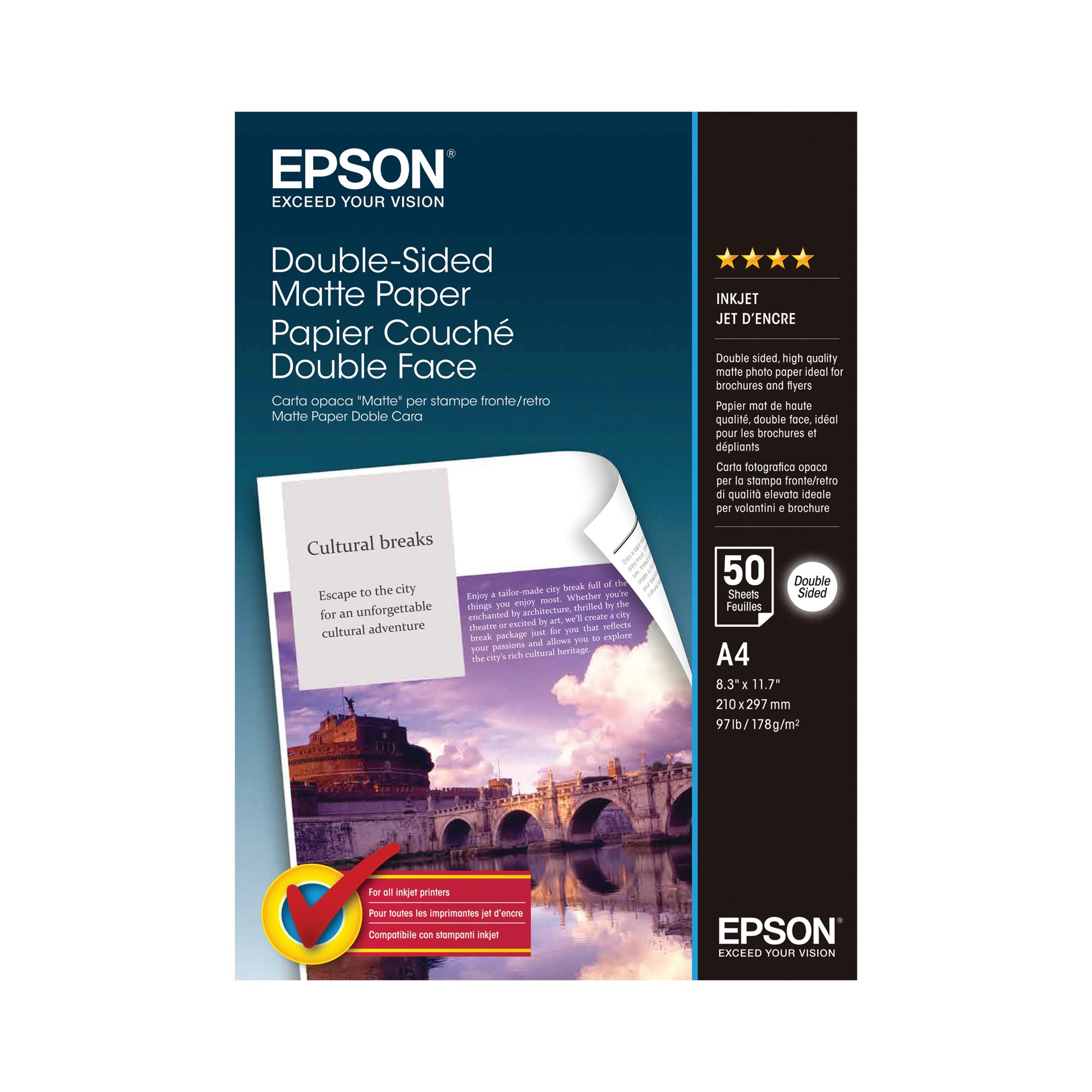 EPSON PPR A4 178GSM MATTE PPR PK50