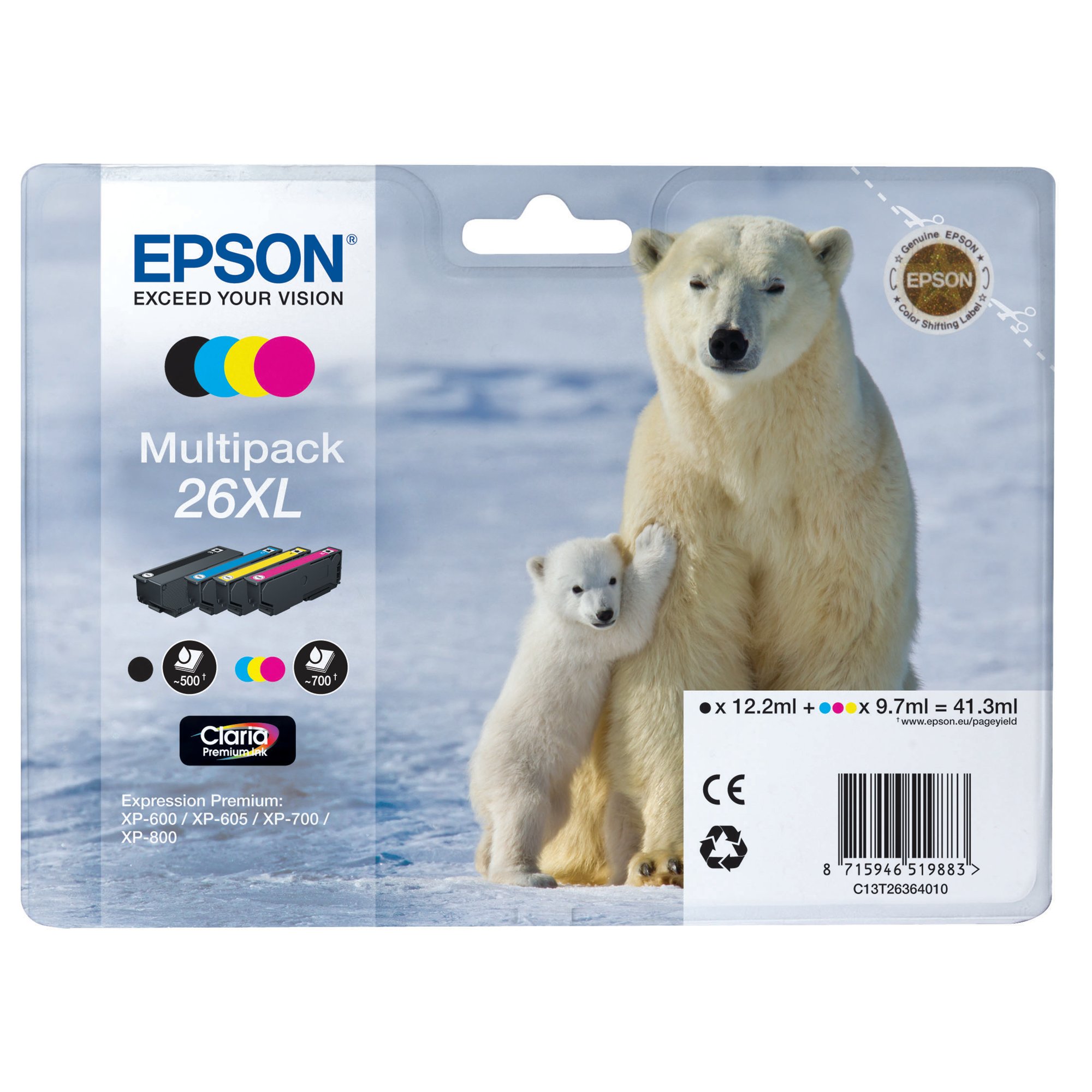 EPSON 26XL INK CART HY MULTIPK CMYK