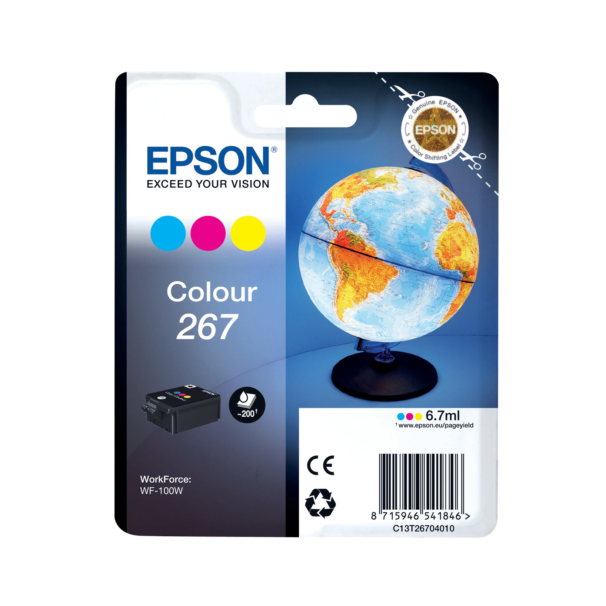EPSON 267 INK CART TRI-COLOUR CMY
