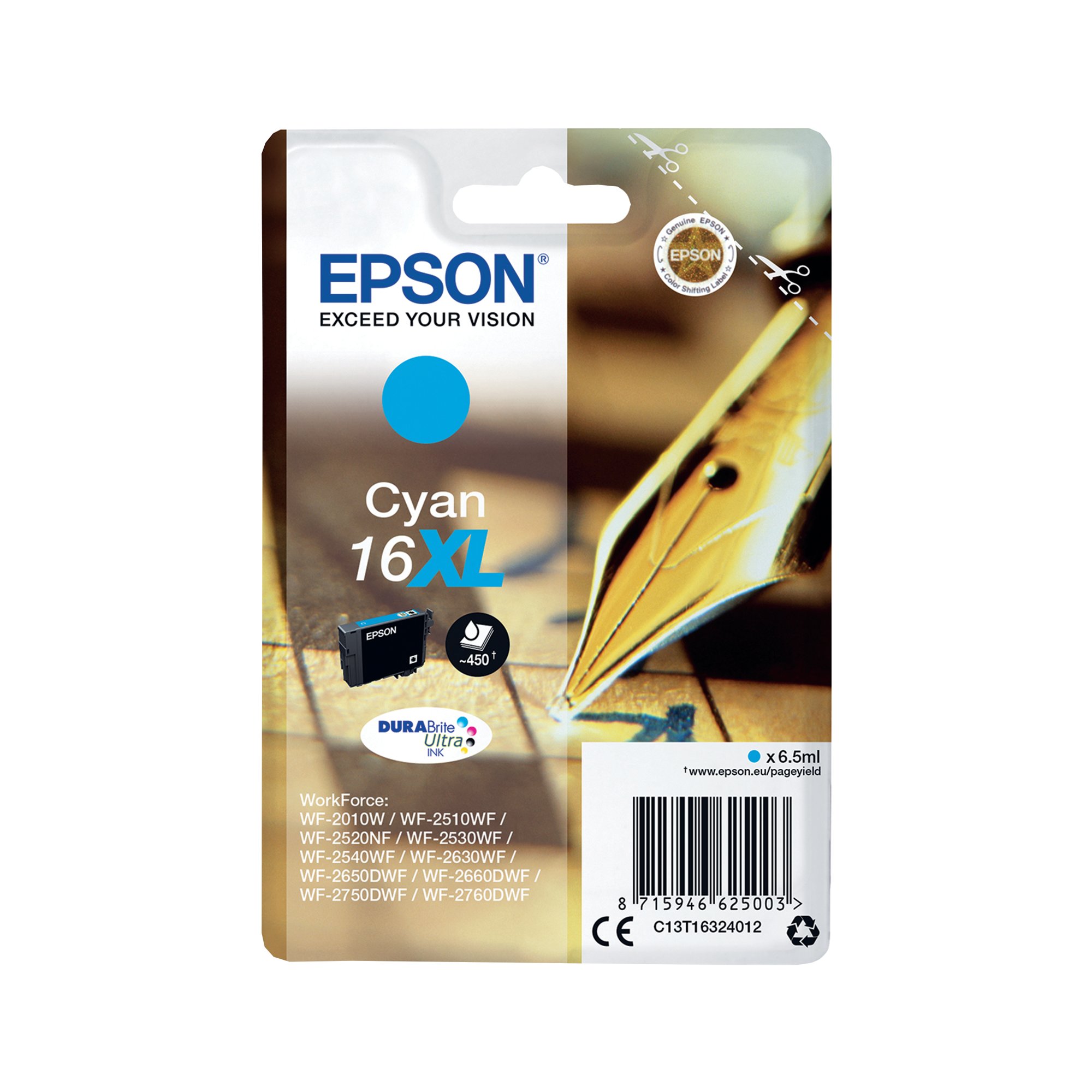 EPSON 16XL INK CARTRIDGE HY CYAN