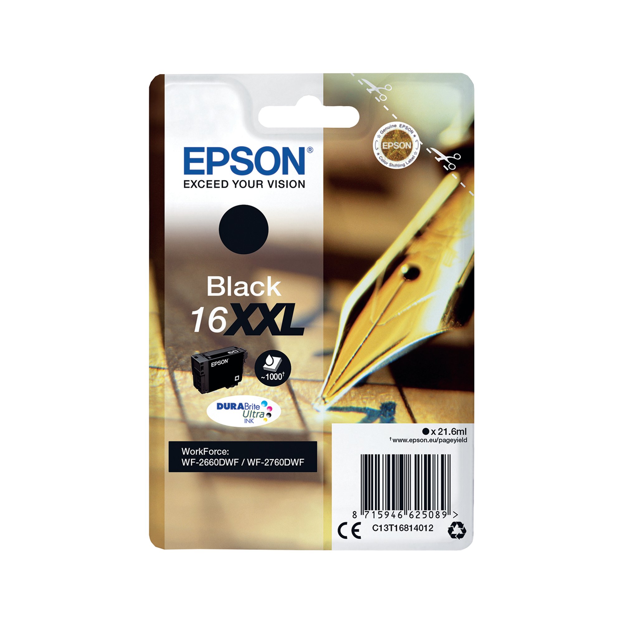 EPSON 16XXL INK CARTRIDGE XHY BLK