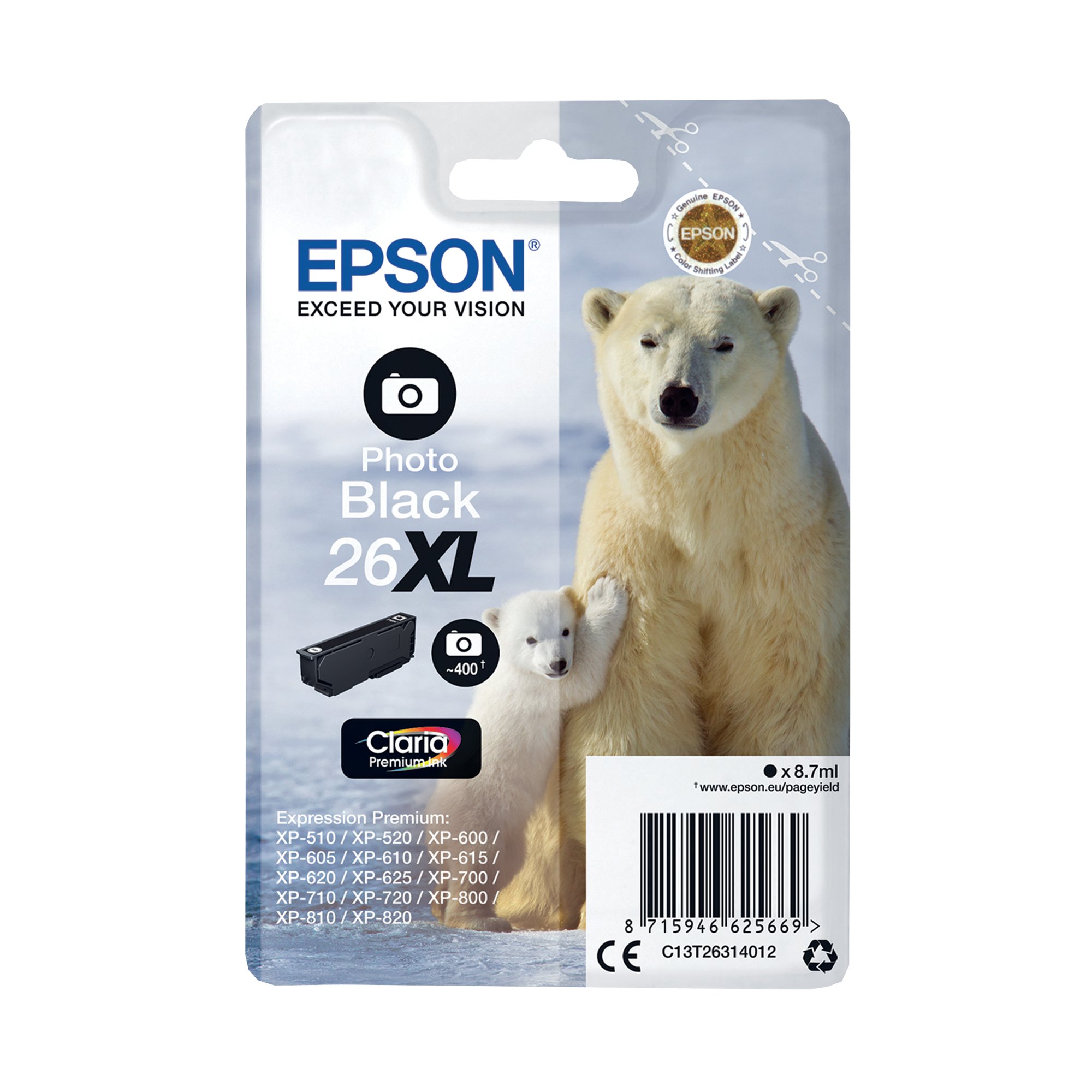EPSON 26XL INK CART PREM PHOTO BLK