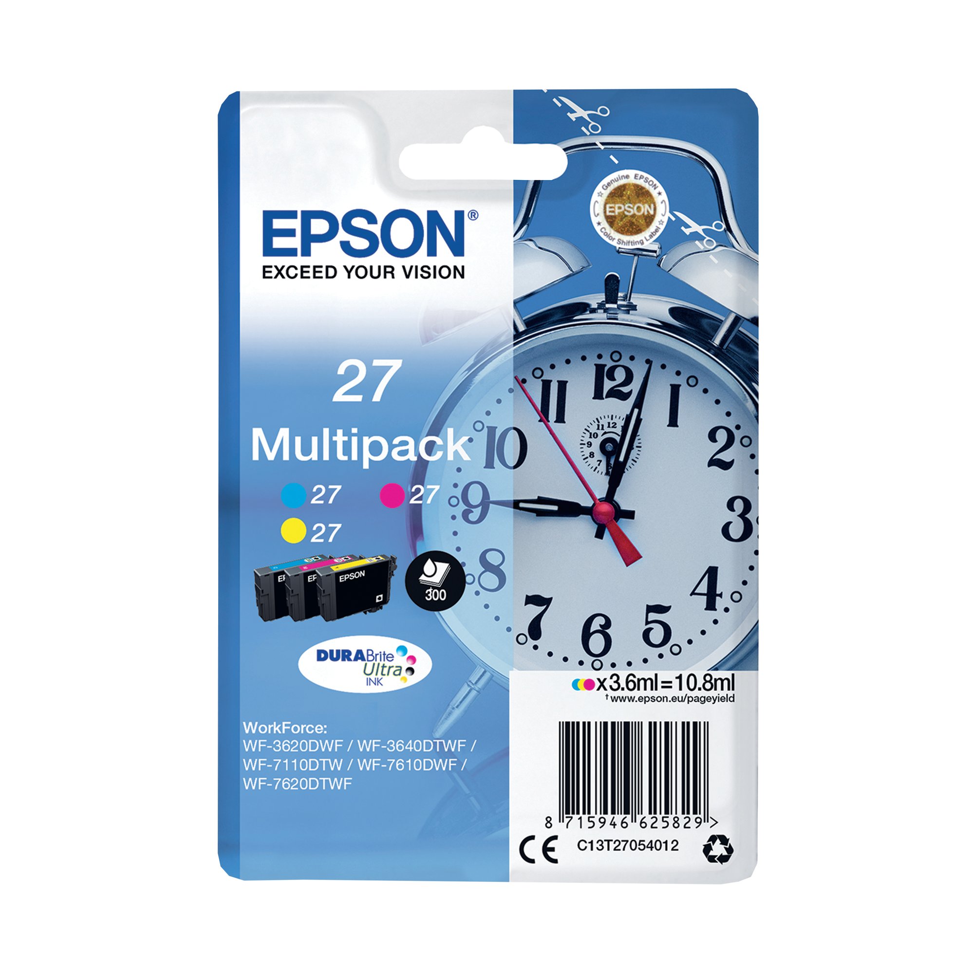 EPSON 27 INK CART DURABRITE MPK CMY