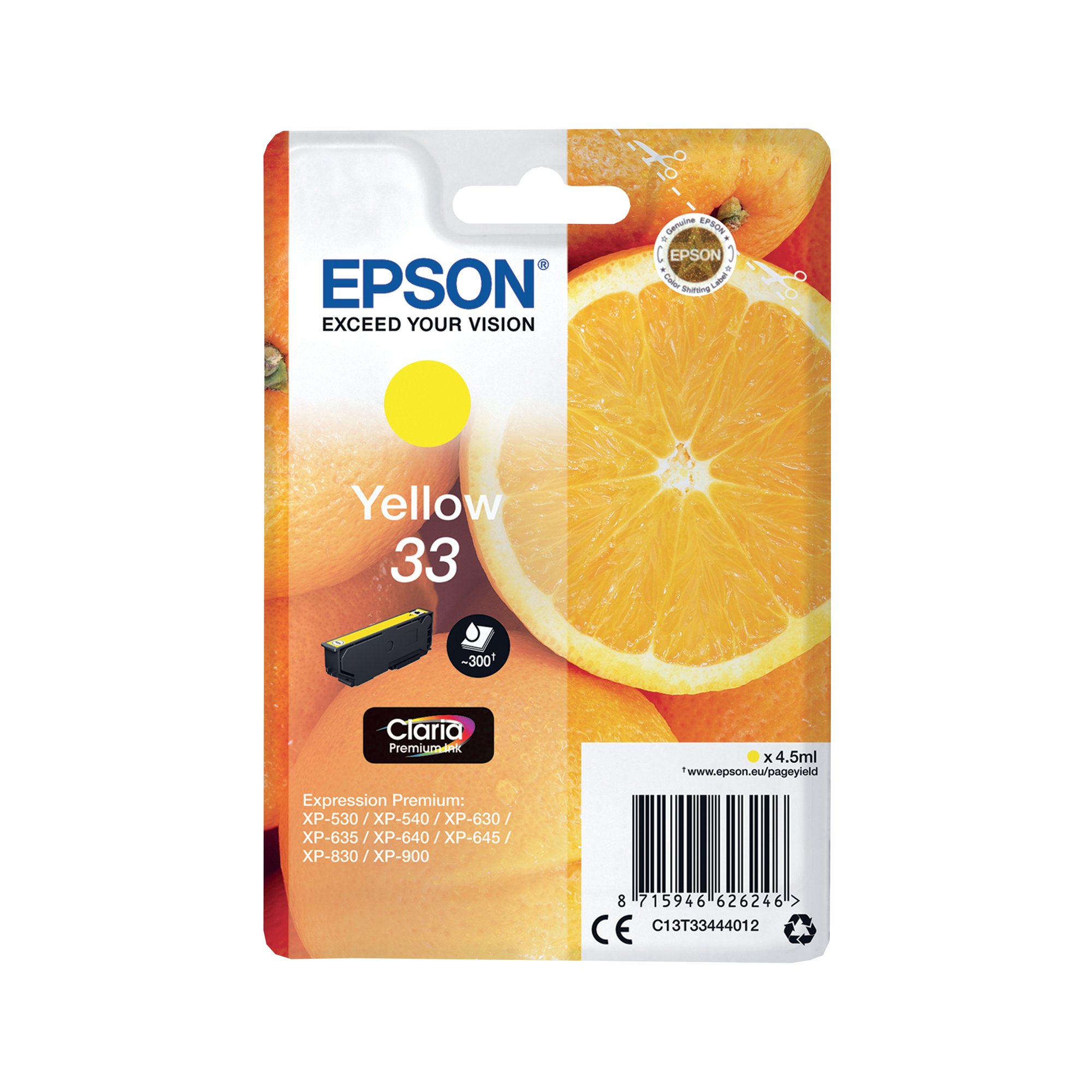 EPSON 33 INKJET CARTRIDGE YELLOW