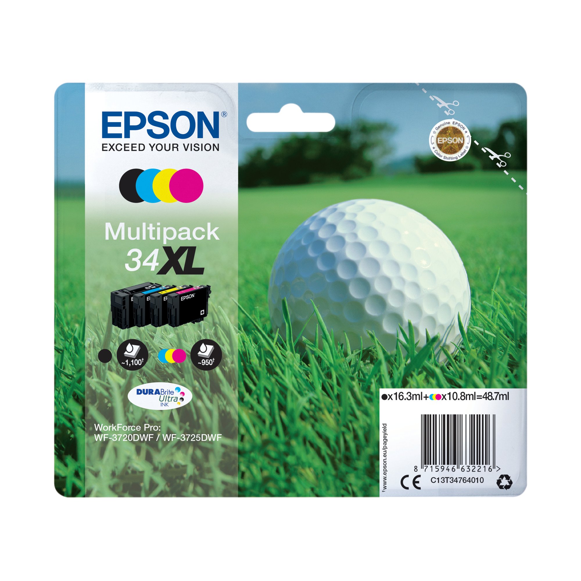 EPSON 34XL INK CART MULTIPK HY CMYK