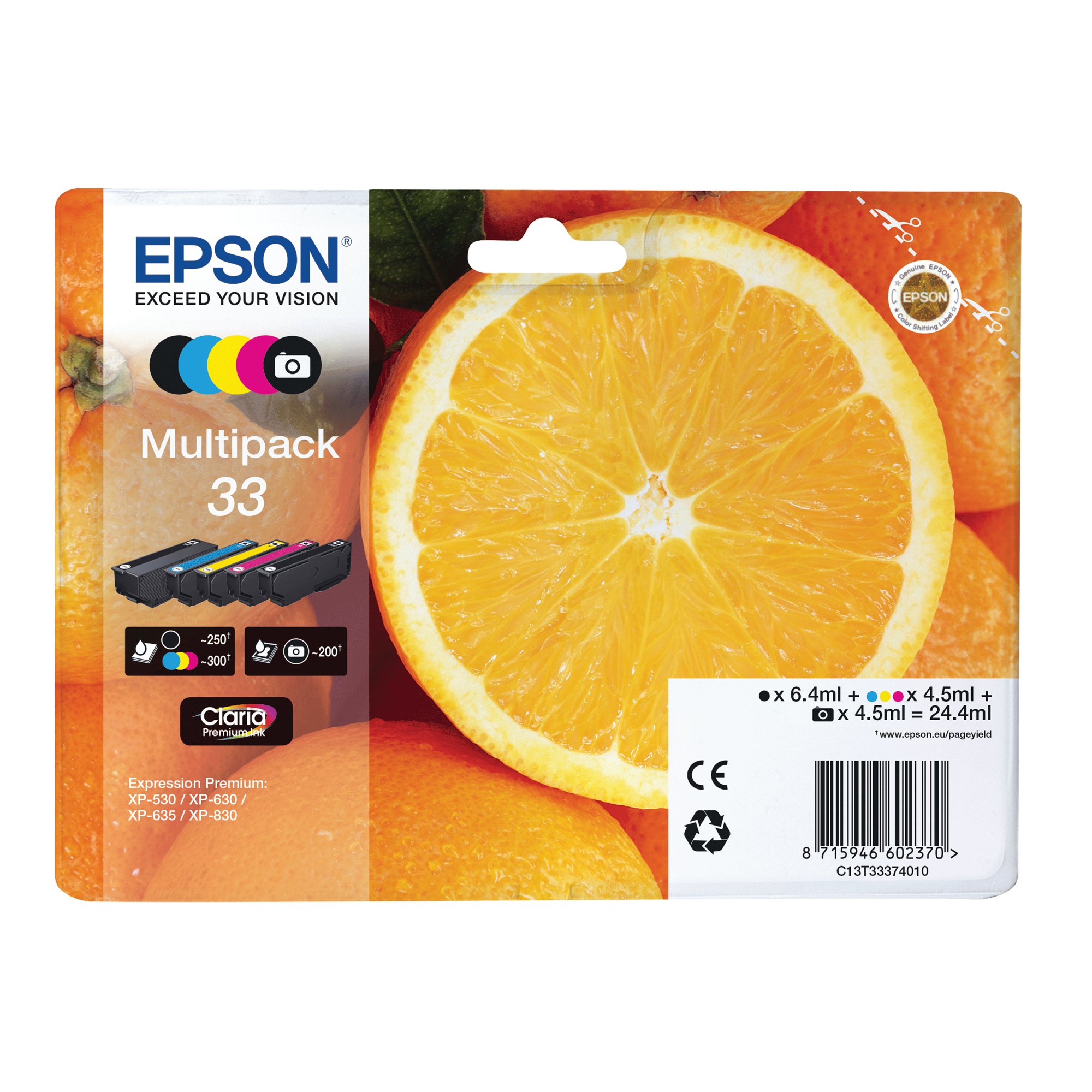 EPSON 33 INK CART MLTI CMYK/PHOT BLK
