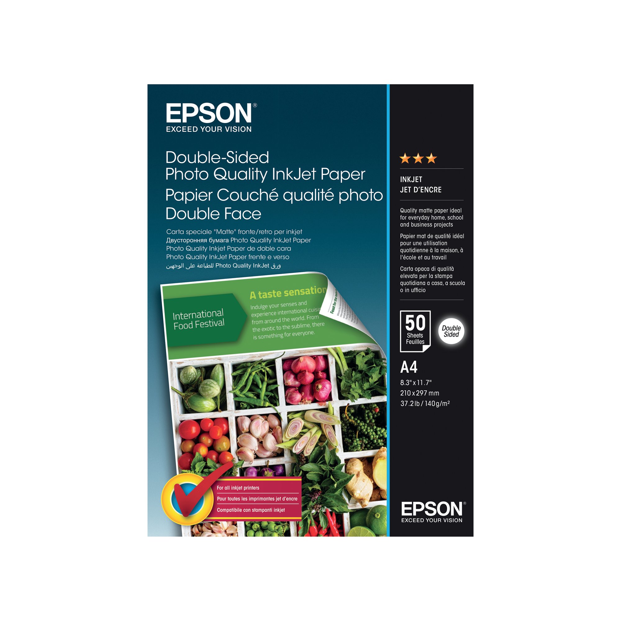 EPSON PHOTO QUAL INKJET PPR A4 PK50