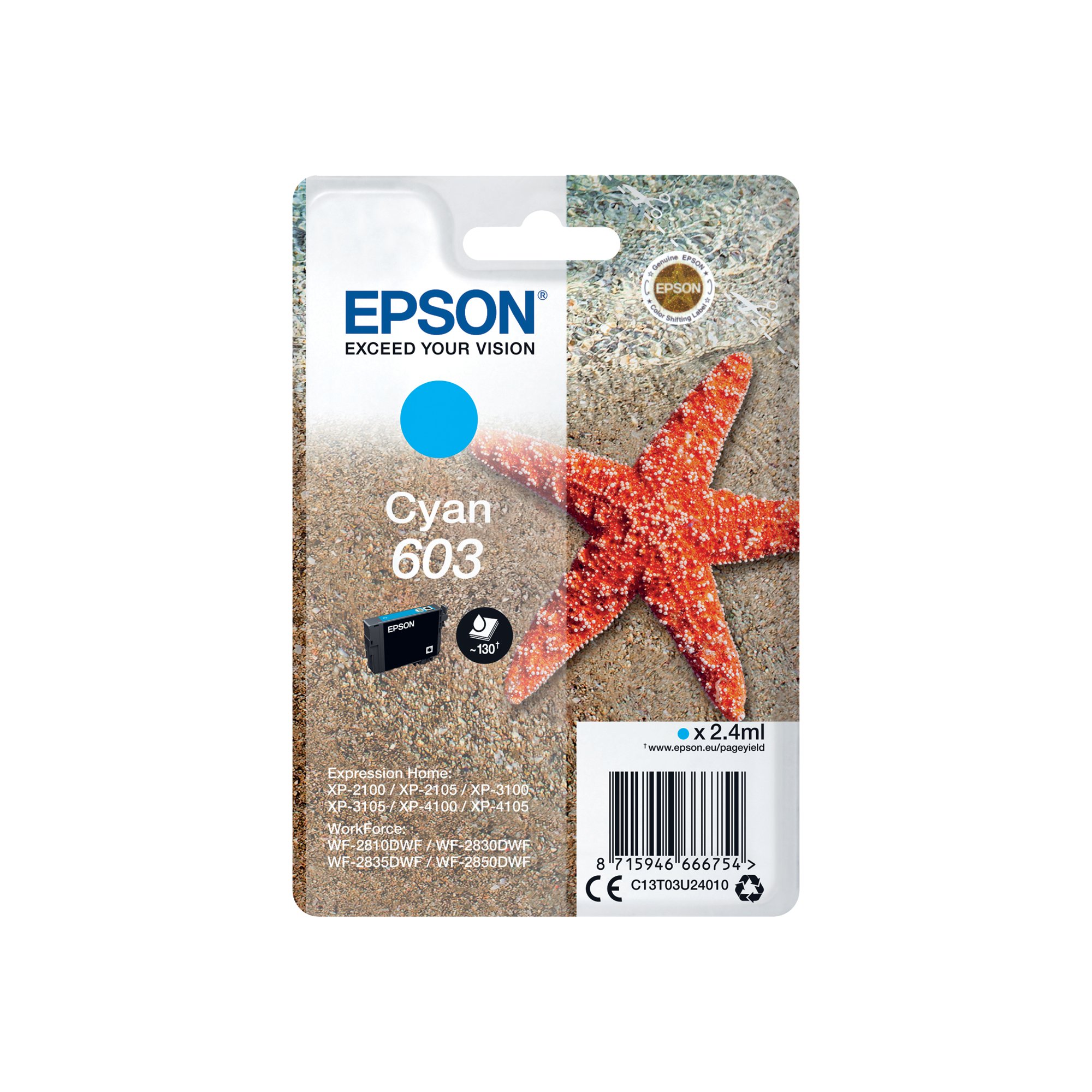 EPSON 603 STARFISH INK CART CYAN