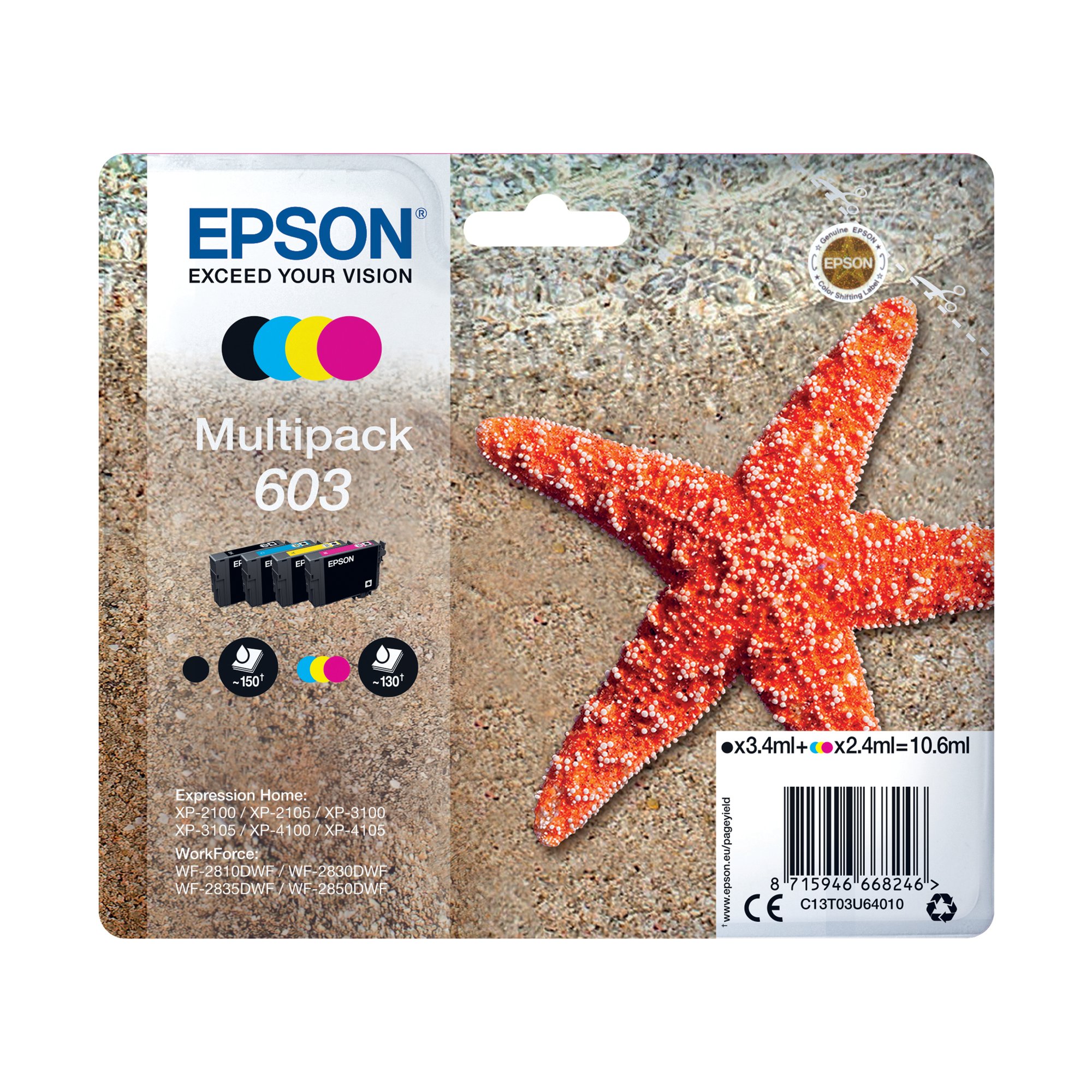 EPSON 603 STARFISH INK CART MPK CMYK