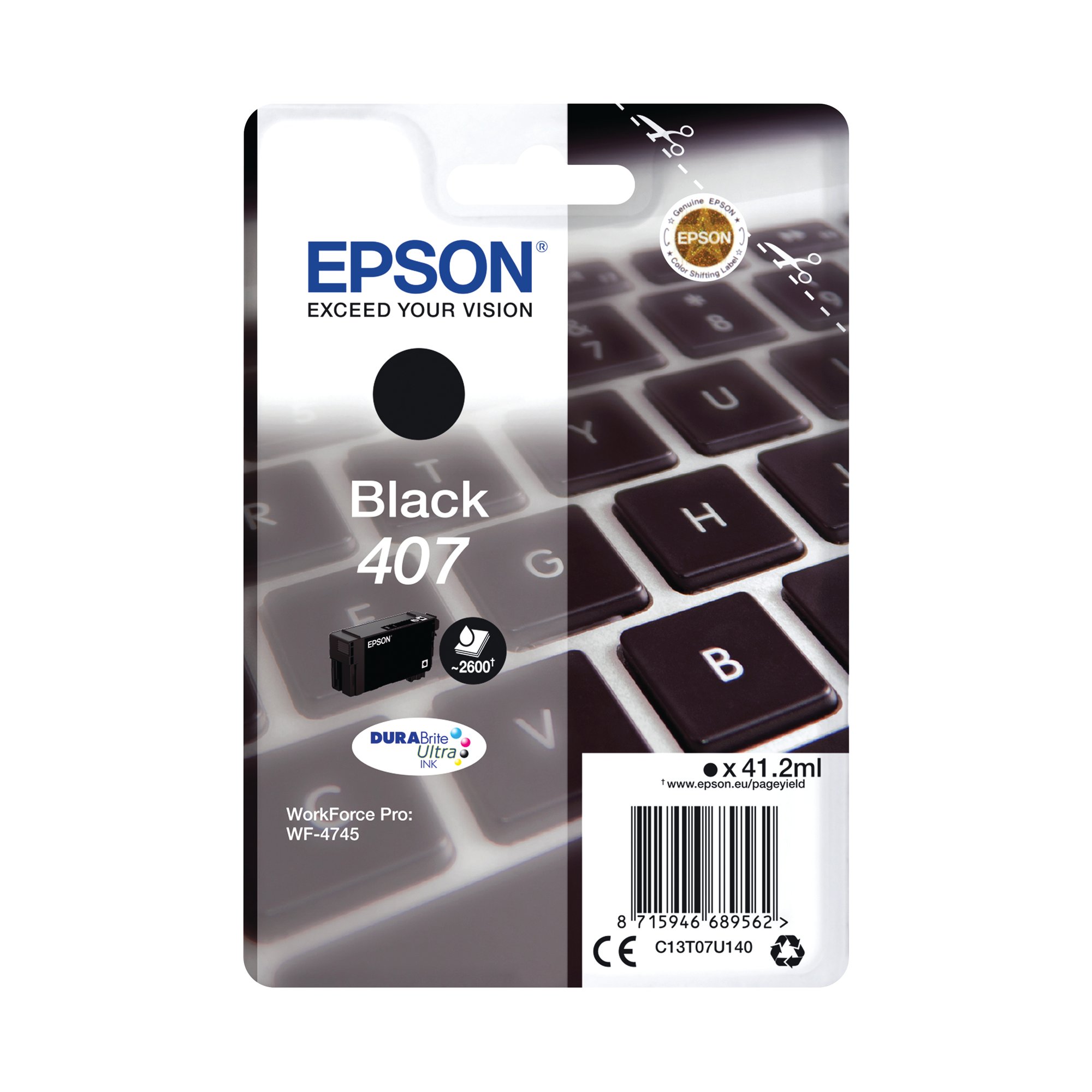 EPSON 407 INK CART DURABRITE BLACK
