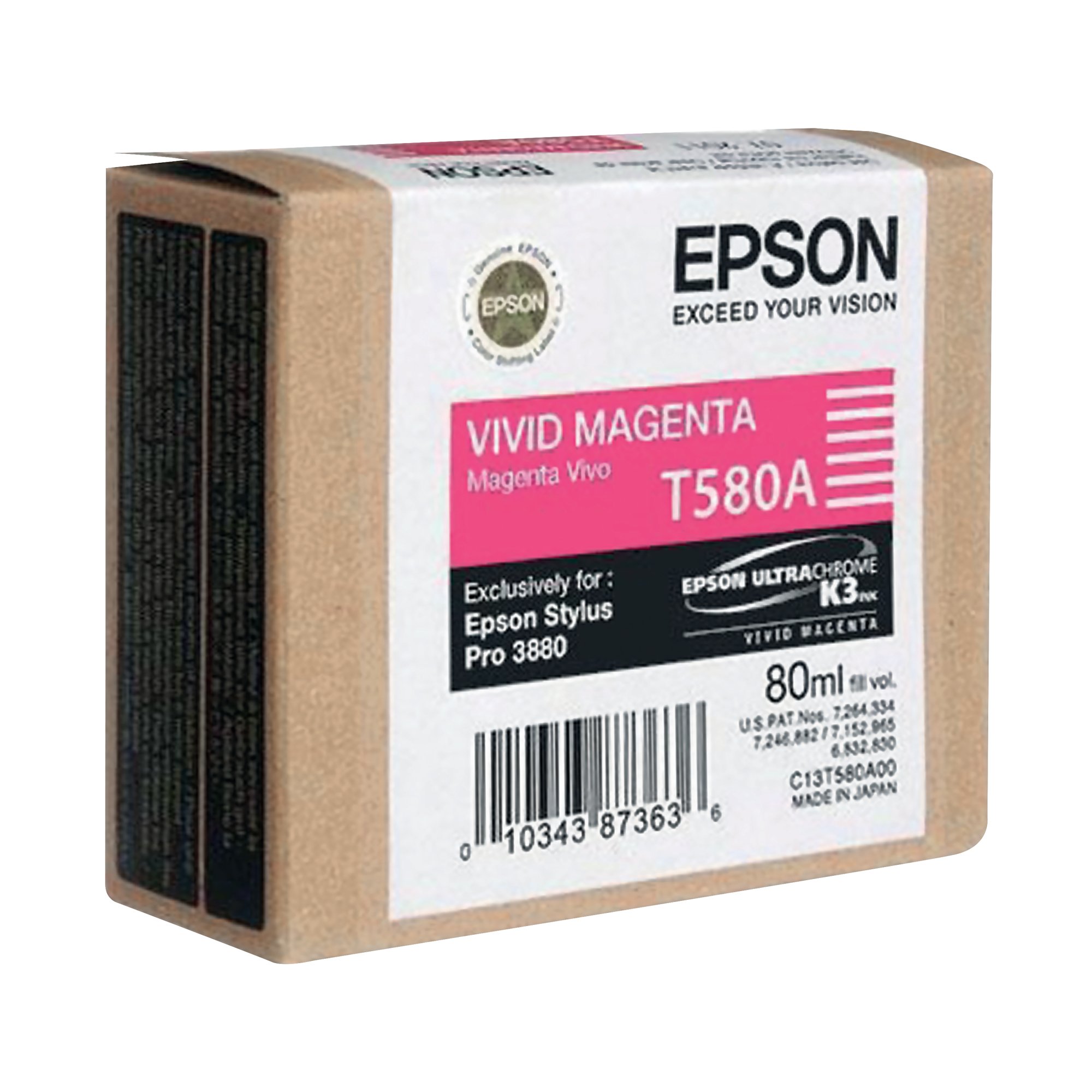 EPSON T580A INK CART VIVID MAGENTA