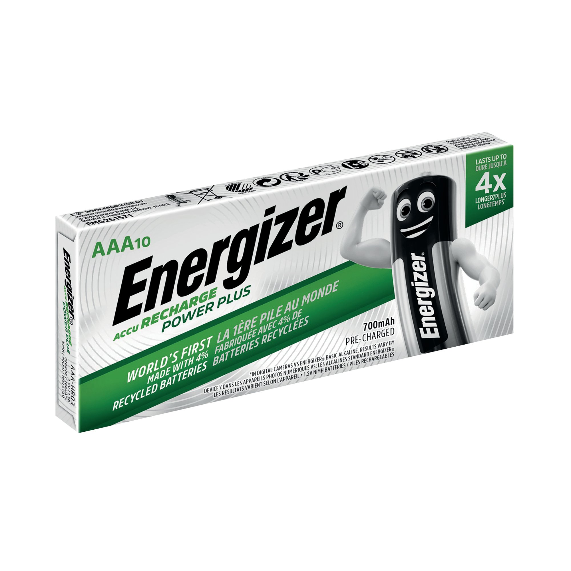 ENERGIZE RCHB BATTERIES AAA PK10