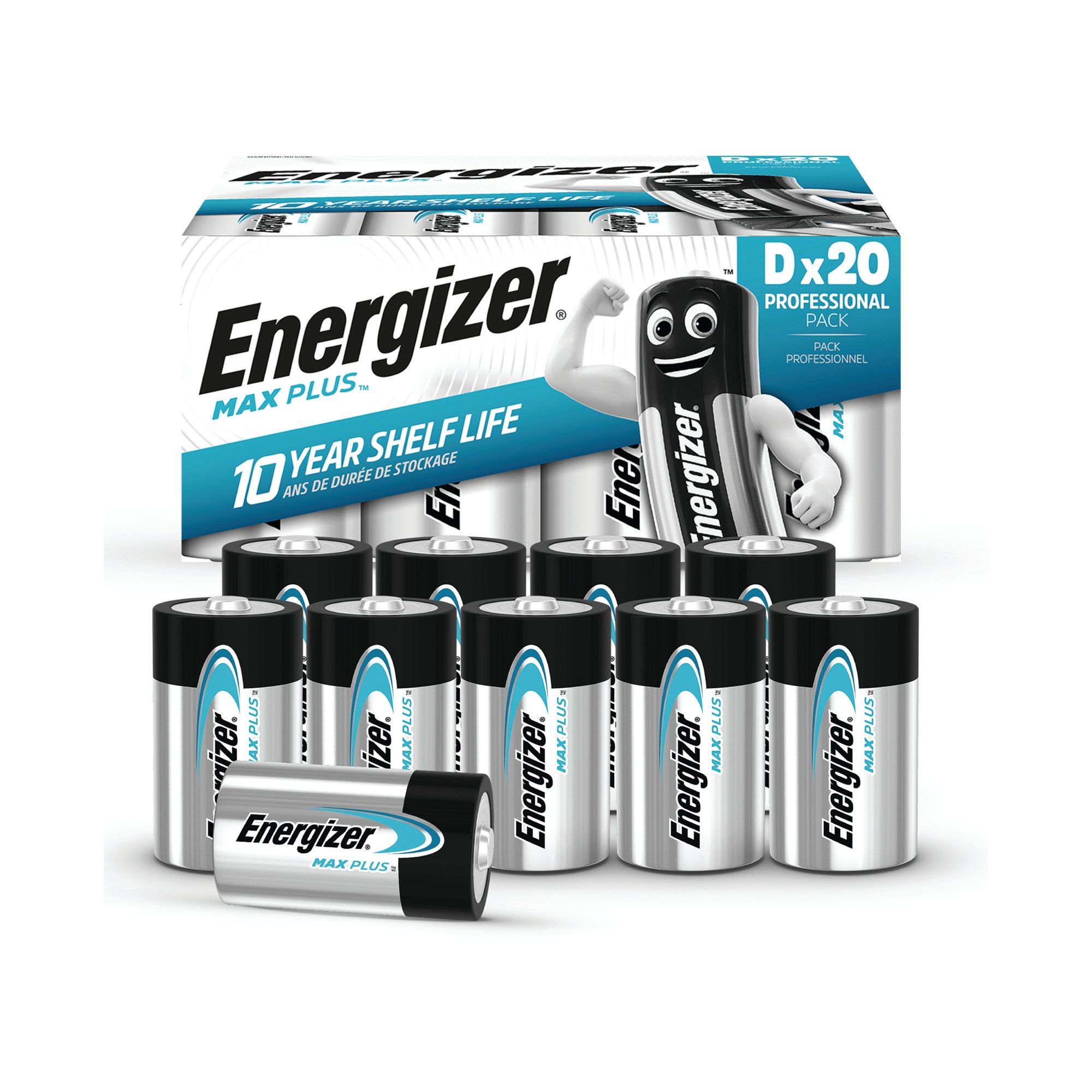 ENERGIZER MAX PLUS D BATTERY PK20